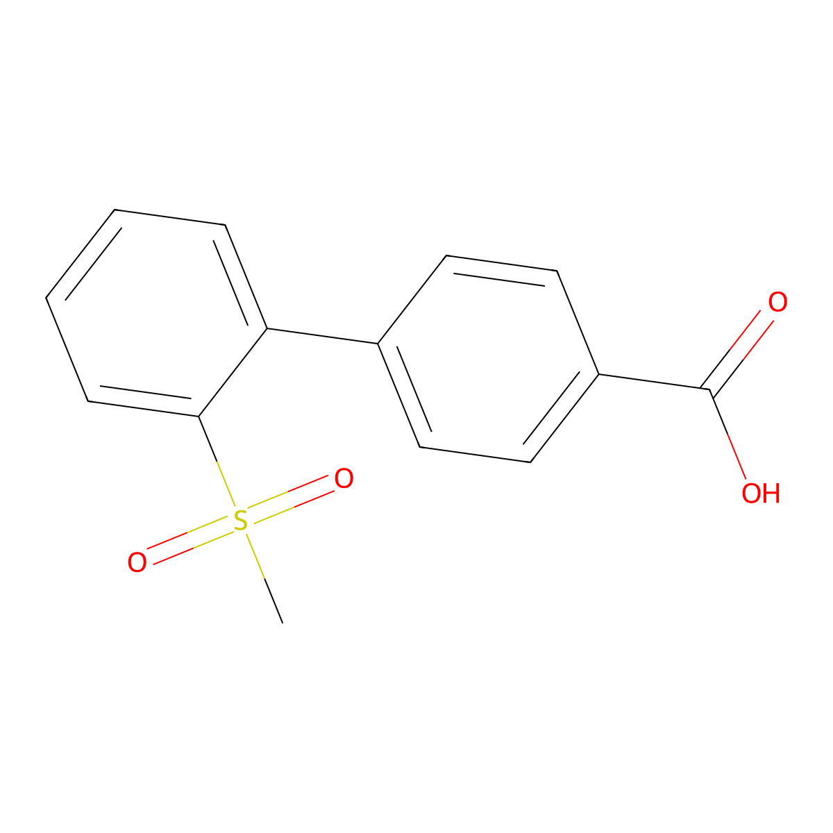 2'-Methanesulfonyl-biphenyl-4-carboxylic acid molecular structure, CAS 330942-86-4