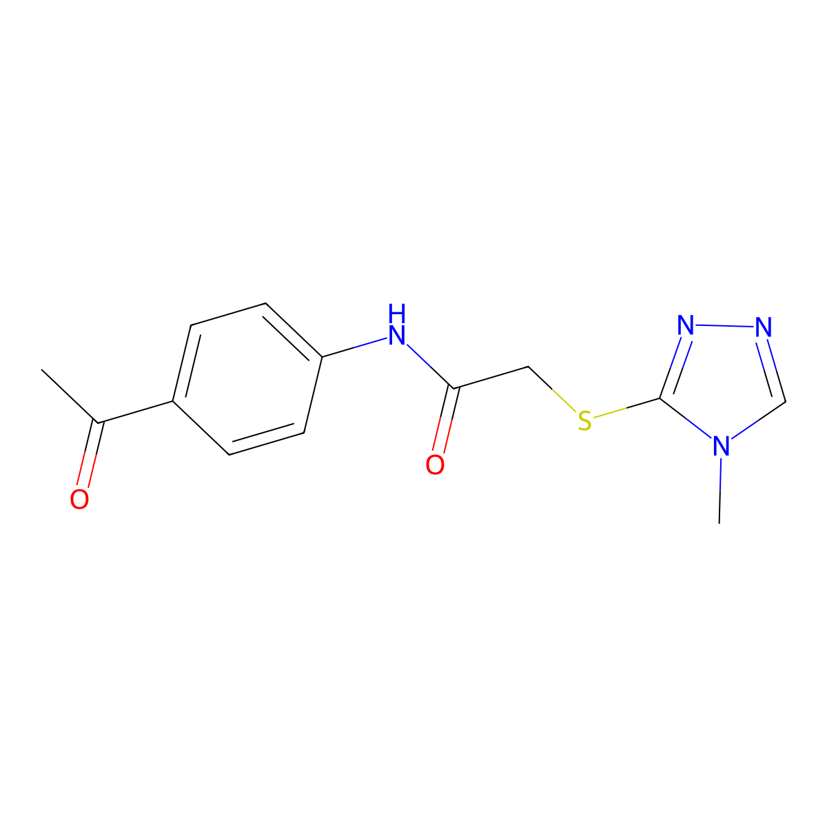 N-(4-acetylphenyl)-2-[(4-methyl-4H-1,2,4-triazol-3-yl)sulfanyl]acetamide molecular structure, CAS 330943-90-3
