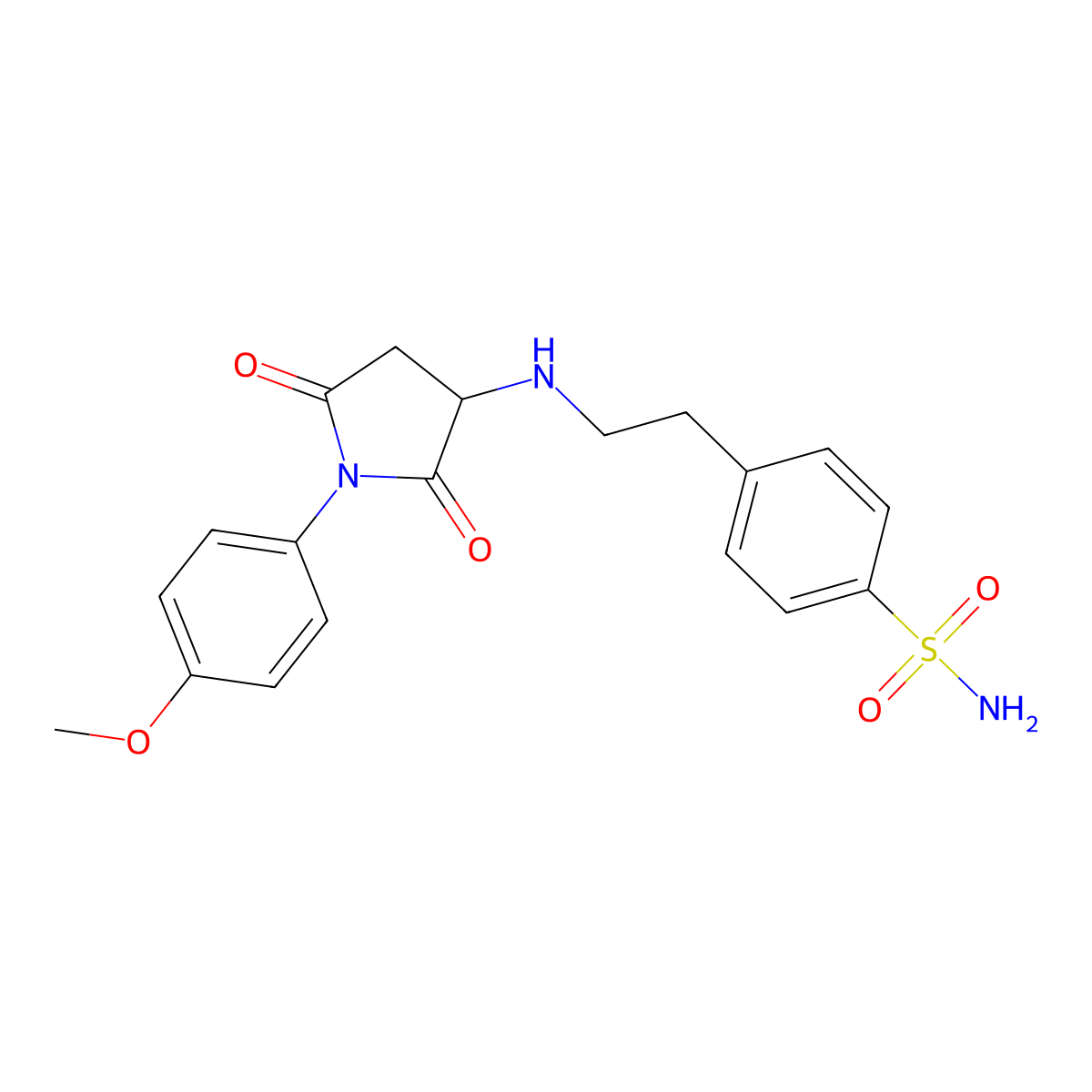 4-(2-{[1-(4-Methoxyphenyl)-2,5-dioxopyrrolidin-3-yl]amino}ethyl)benzenesulfonamide molecular structure, CAS 330945-81-8
