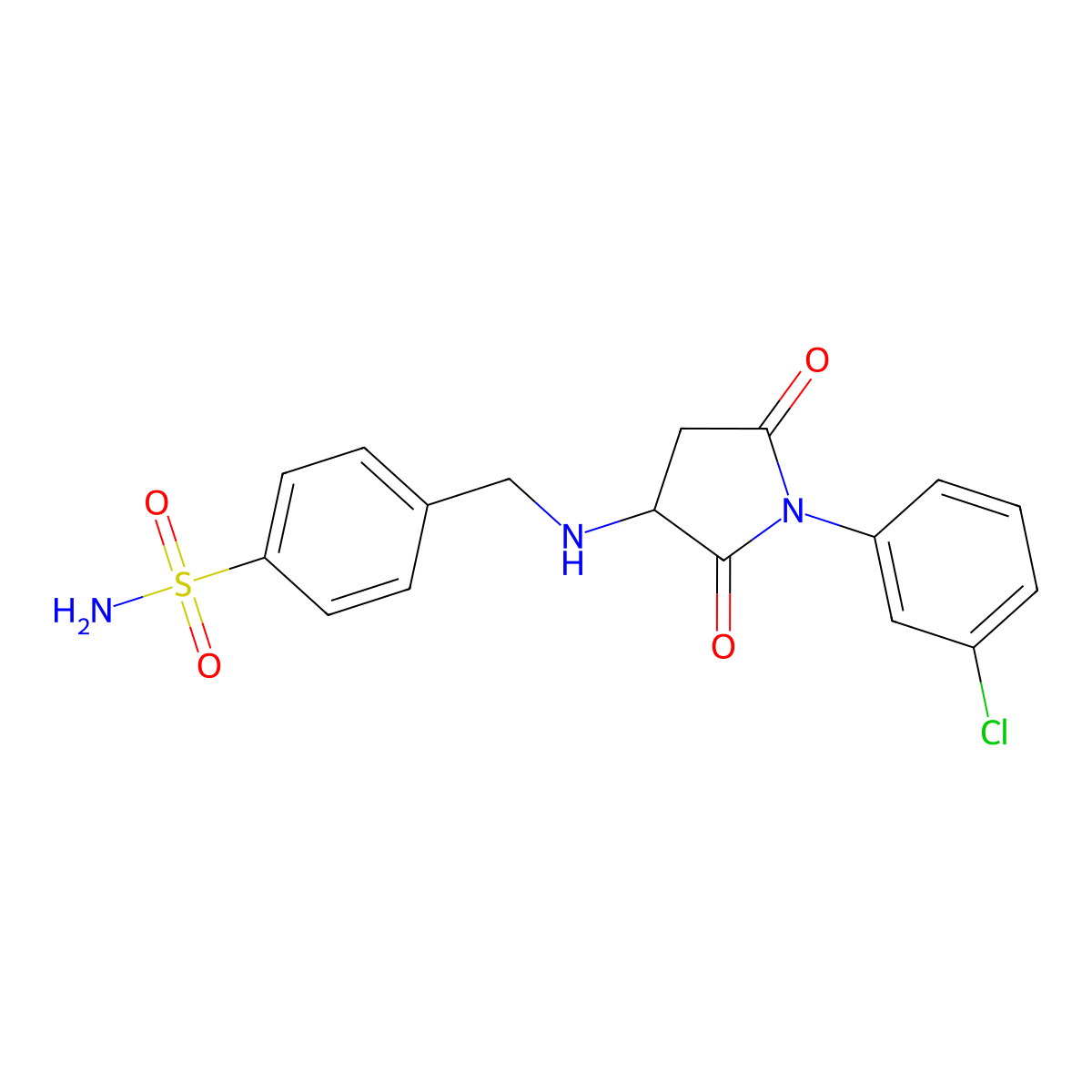 4-[[[1-(3-Chlorophenyl)-2,5-dioxopyrrolidin-3-yl]amino]methyl]benzenesulfonamide molecular structure, CAS 330945-82-9