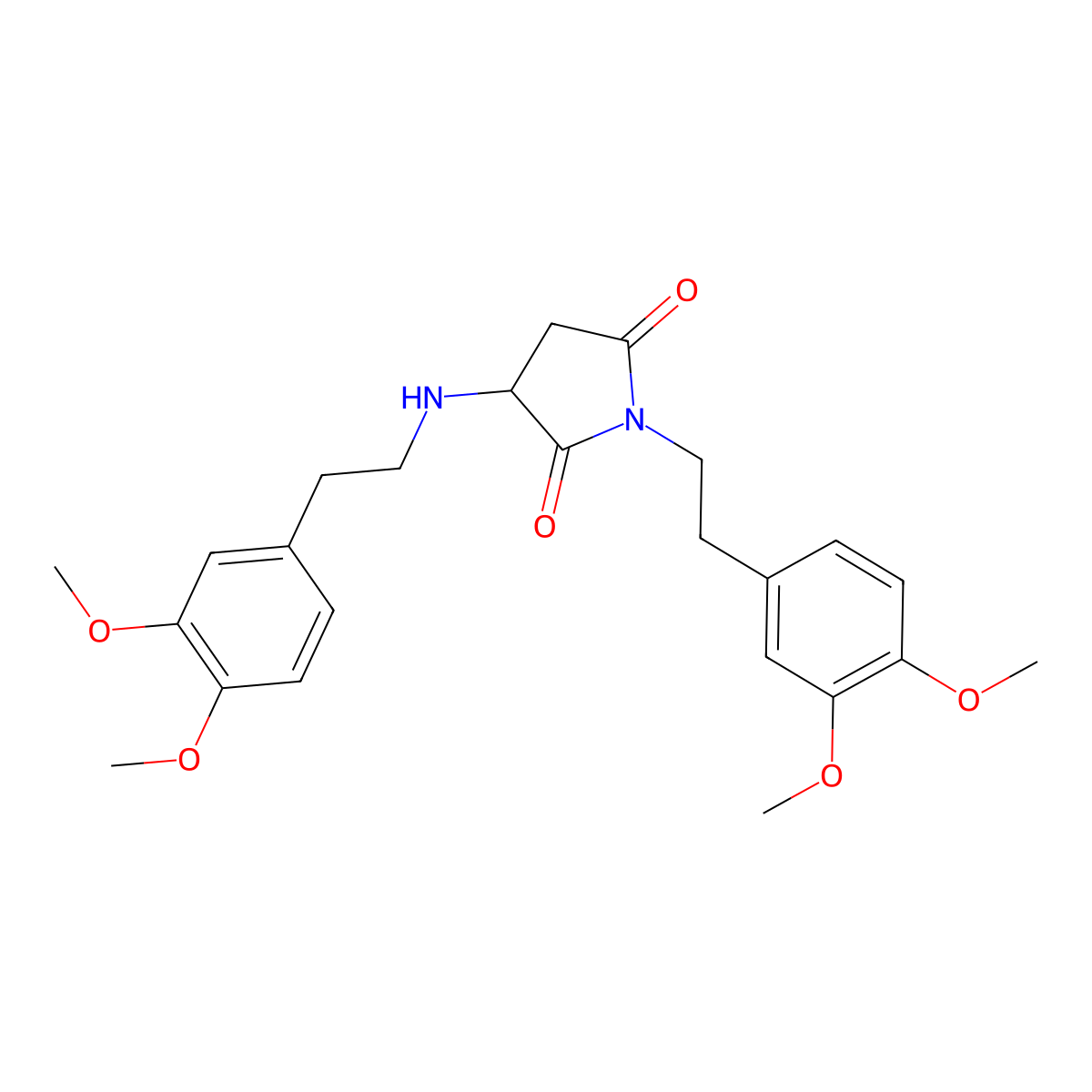 1-[2-(3,4-Dimethoxyphenyl)ethyl]-3-[2-(3,4-dimethoxyphenyl)ethylamino]pyrrolidine-2,5-dione molecular structure, CAS 330945-85-2