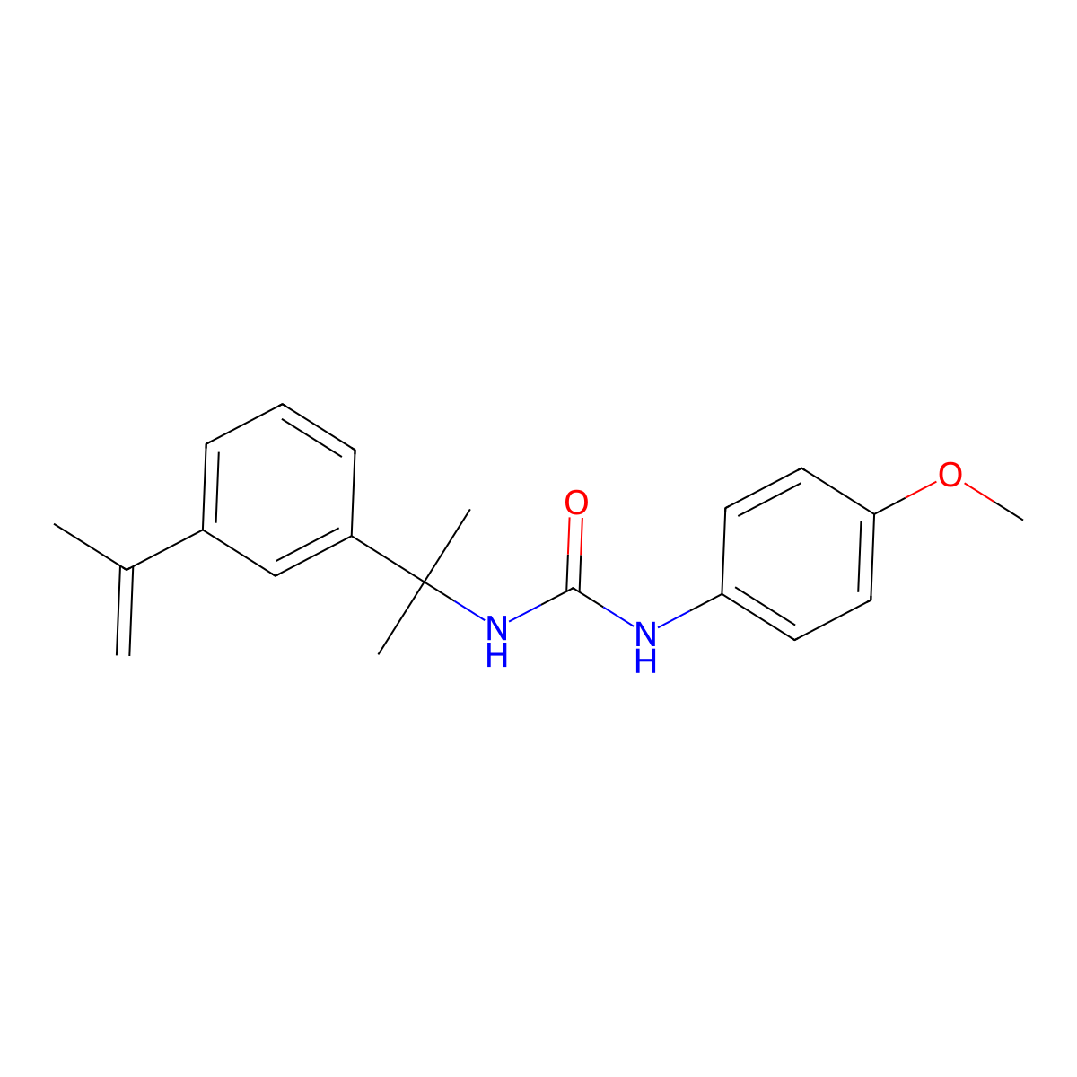 3-(4-Methoxyphenyl)-1-{2-[3-(prop-1-en-2-yl)phenyl]propan-2-yl}urea molecular structure, CAS 330946-27-5