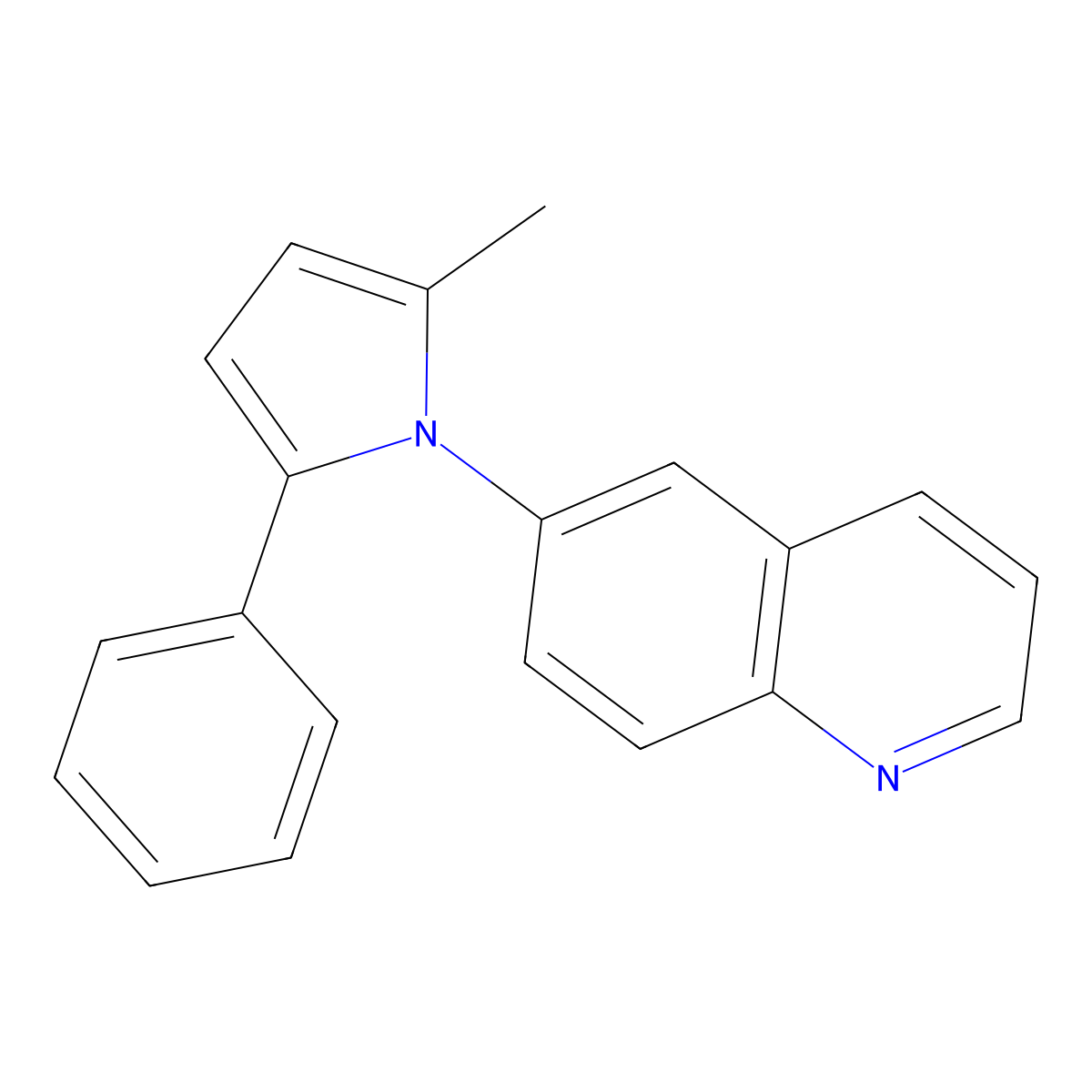 6-(2-methyl-5-phenyl-1H-pyrrol-1-yl)quinoline molecular structure, CAS 330946-36-6