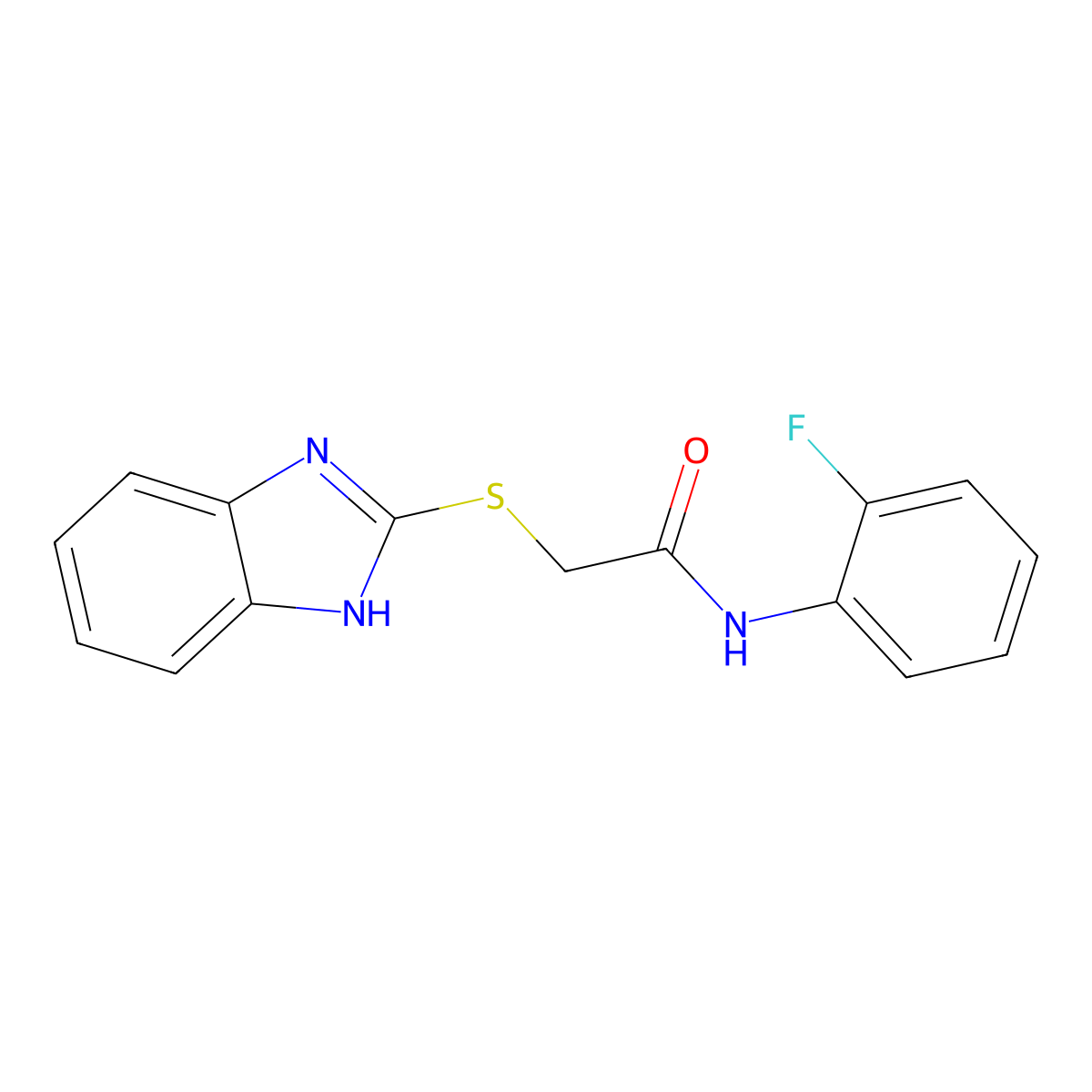 2-(1H-benzimidazol-2-ylsulfanyl)-N-(2-fluorophenyl)acetamide molecular structure, CAS 330950-74-8