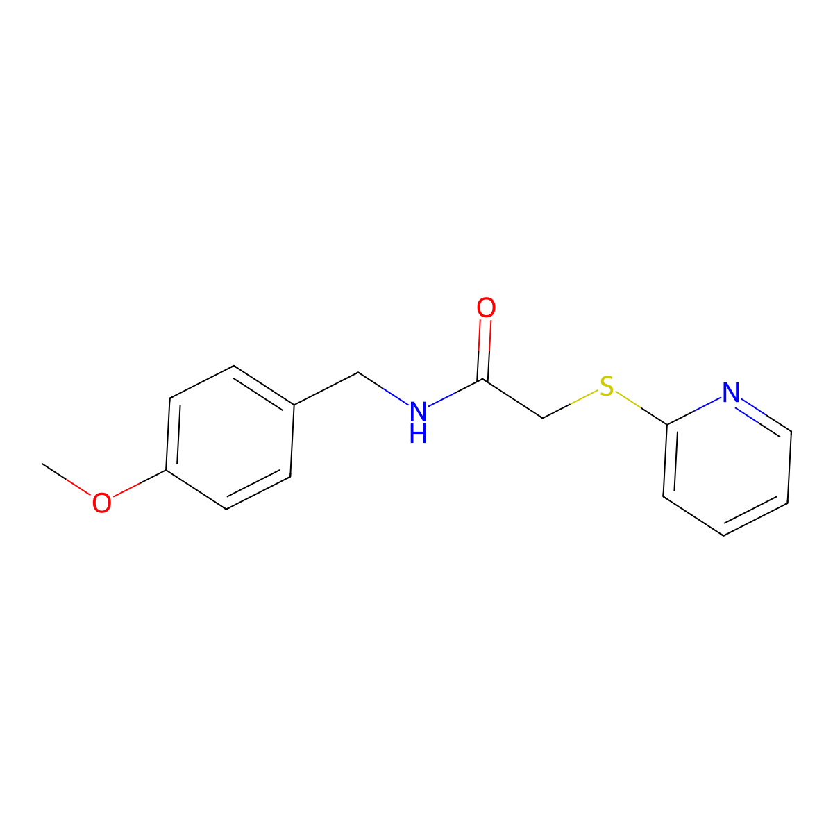 N-[(4-methoxyphenyl)methyl]-2-pyridin-2-ylsulfanylacetamide molecular structure, CAS 330950-88-4