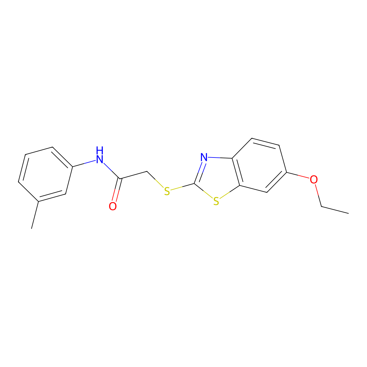 2-[(6-ethoxy-1,3-benzothiazol-2-yl)sulfanyl]-N-(3-methylphenyl)acetamide molecular structure, CAS 330950-89-5