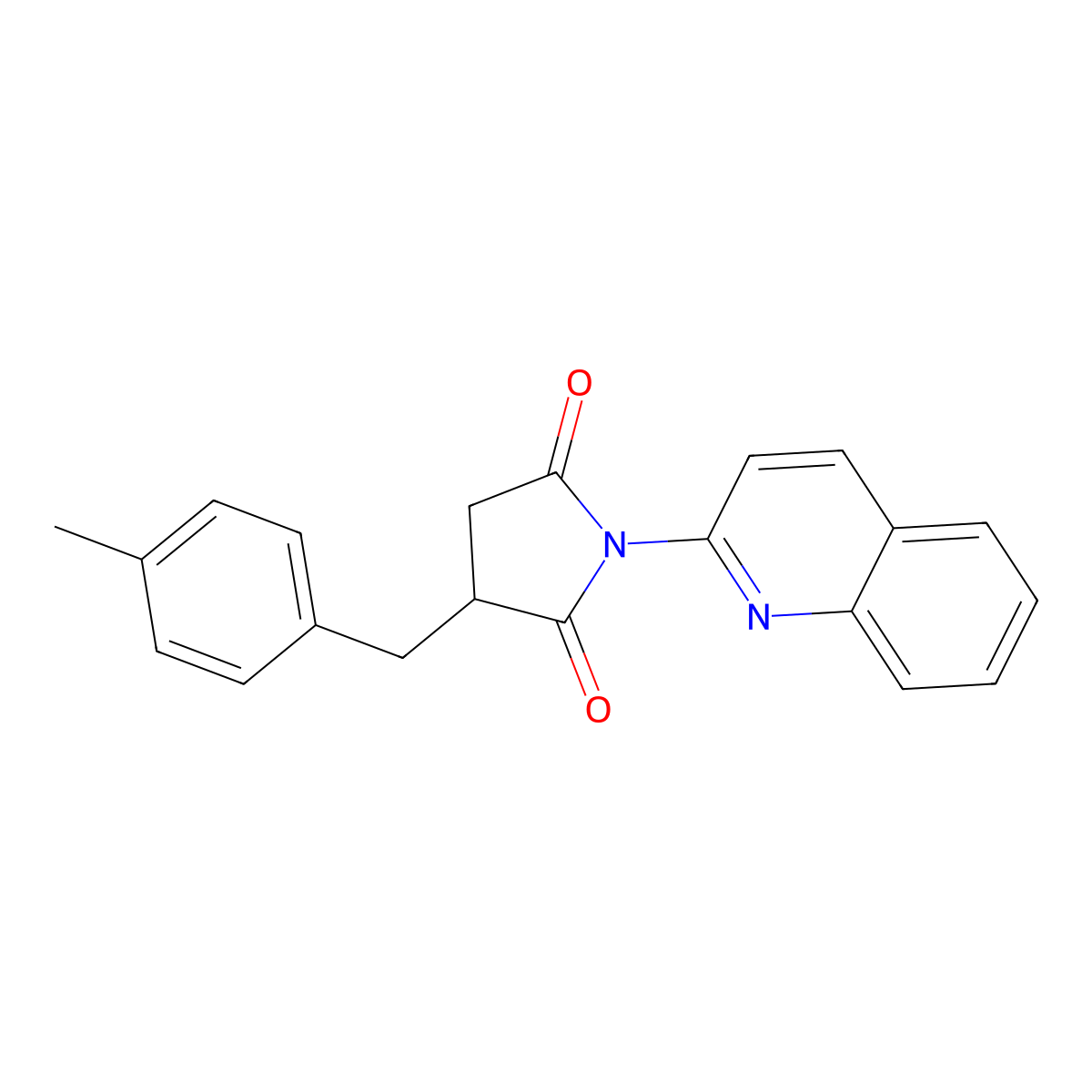 3-(4-Methylbenzyl)-1-(quinolin-2-yl)pyrrolidine-2,5-dione molecular structure, CAS 330951-14-9