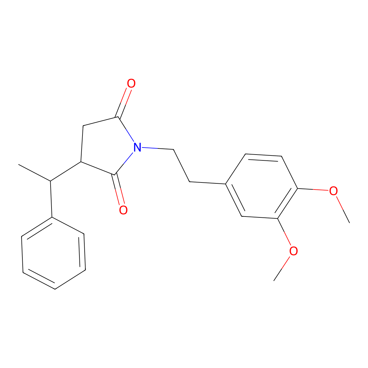 1-[2-(3,4-Dimethoxyphenyl)ethyl]-3-(1-phenylethyl)pyrrolidine-2,5-dione molecular structure, CAS 330951-18-3