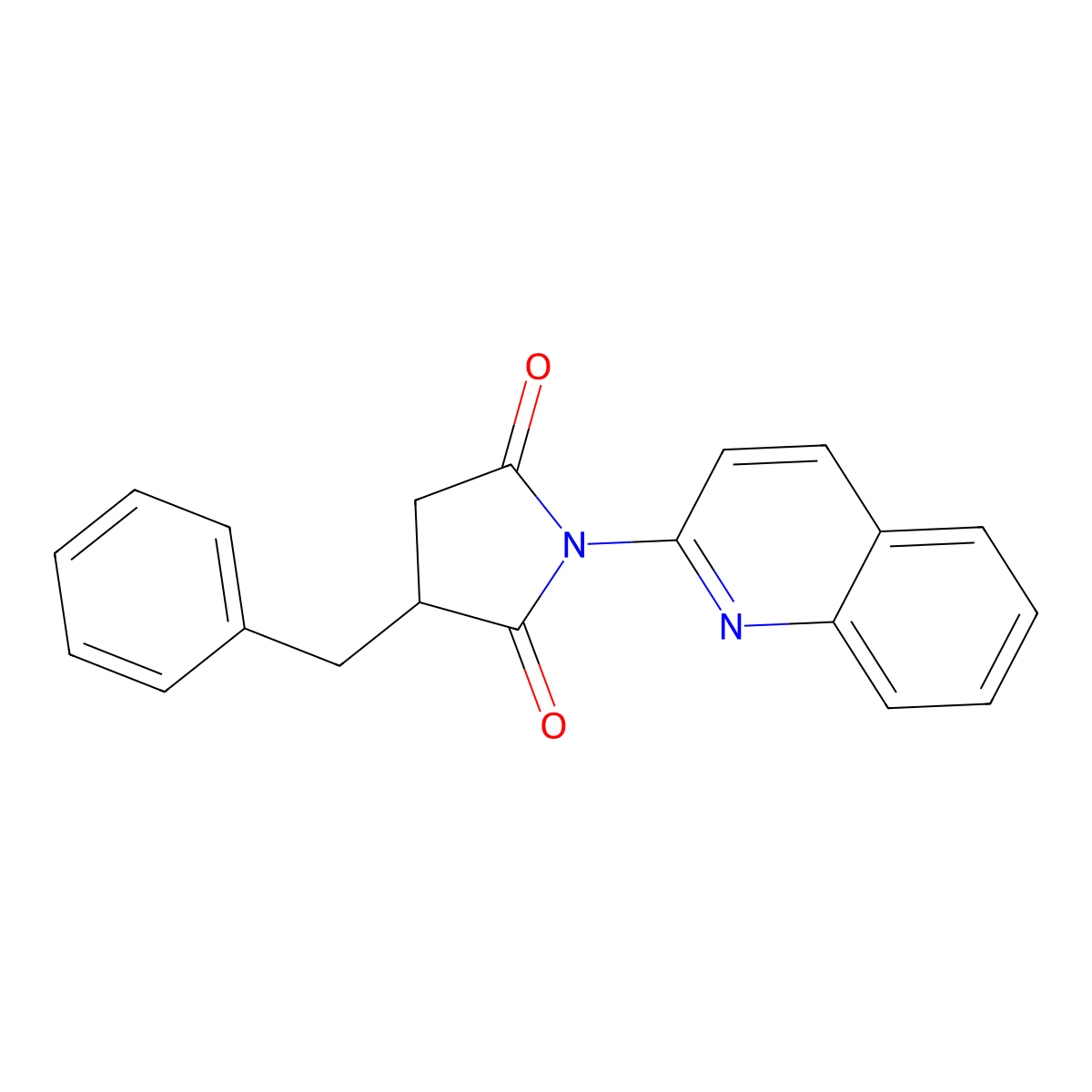 3-Benzyl-1-(quinolin-2-yl)pyrrolidine-2,5-dione molecular structure, CAS 330951-22-9
