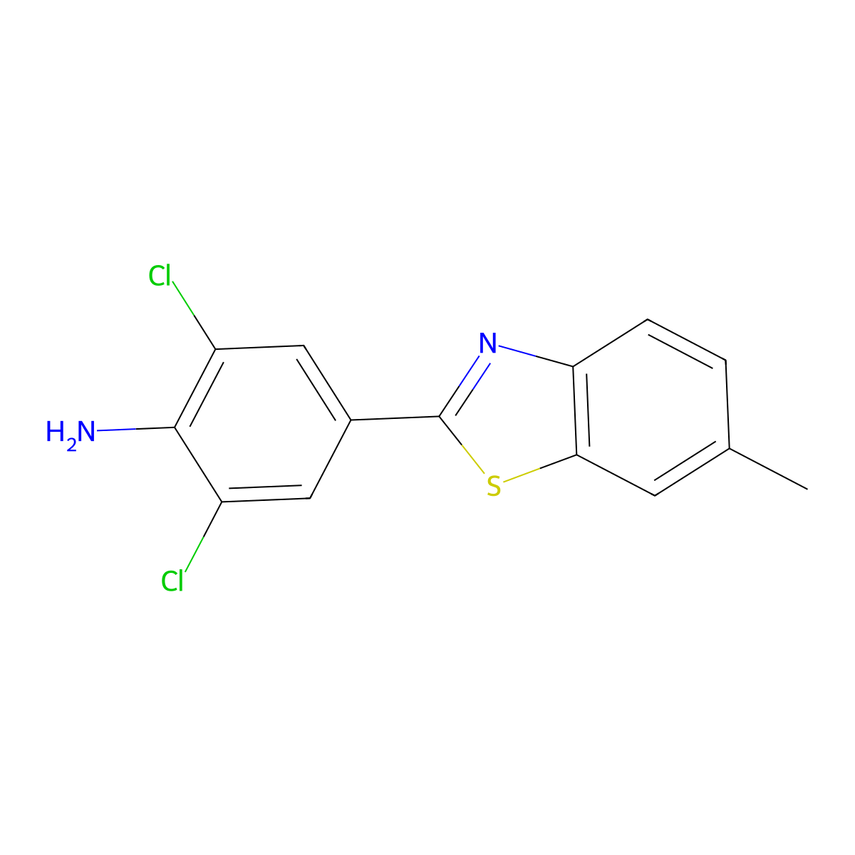 2,6-Dichloro-4-(6-methyl-1,3-benzothiazol-2-yl)aniline molecular structure, CAS 330951-33-2