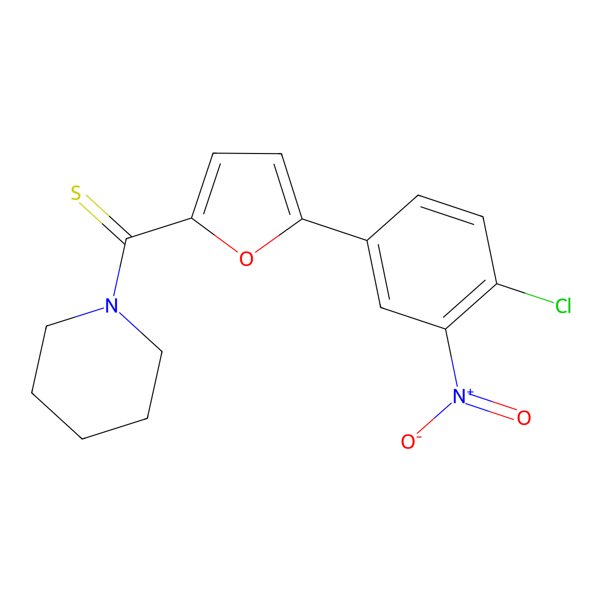 (5-(4-Chloro-3-nitrophenyl)furan-2-yl)(piperidin-1-yl)methanethione molecular structure, CAS 330951-34-3