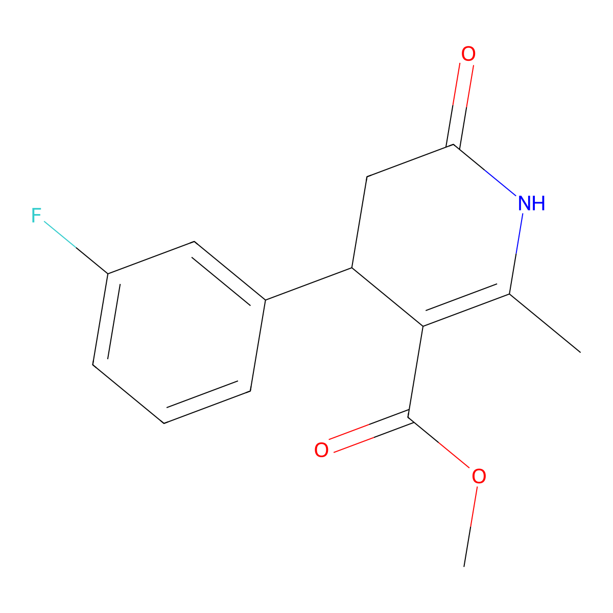 Methyl 4-(3-fluorophenyl)-2-methyl-6-oxo-1,4,5,6-tetrahydropyridine-3-carboxylate molecular structure, CAS 330952-09-5