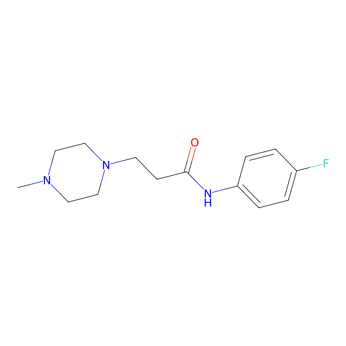 N-(4-fluorophenyl)-3-(4-methylpiperazin-1-yl)propanamide molecular structure, CAS 330952-43-7