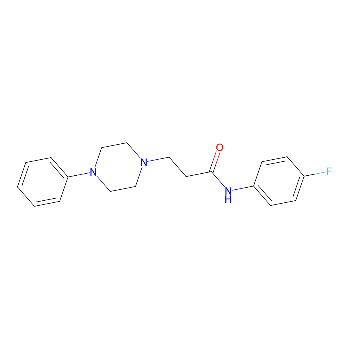 N-(4-fluorophenyl)-3-(4-phenylpiperazin-1-yl)propanamide molecular structure, CAS 330952-45-9