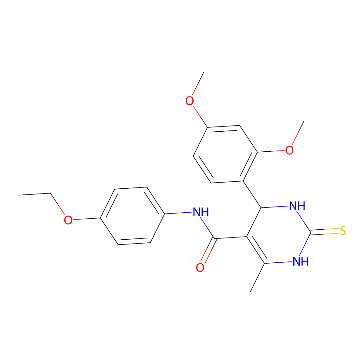 4-(2,4-dimethoxyphenyl)-N-(4-ethoxyphenyl)-6-methyl-2-sulfanylidene-3,4-dihydro-1H-pyrimidine-5-carboxamide molecular structure, CAS 330952-72-2