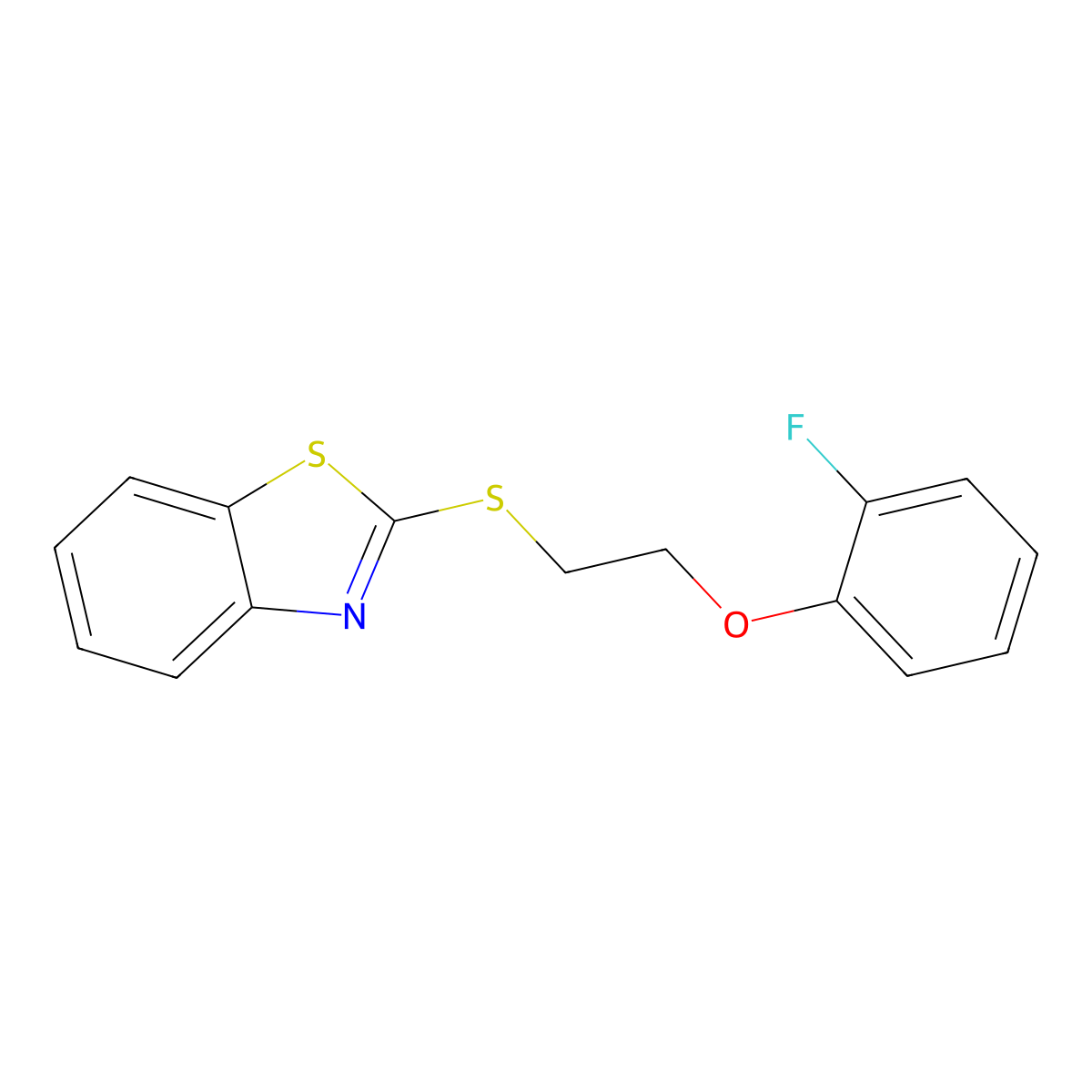 2-[2-(2-Fluorophenoxy)ethylsulfanyl]-1,3-benzothiazole molecular structure, CAS 330955-62-9