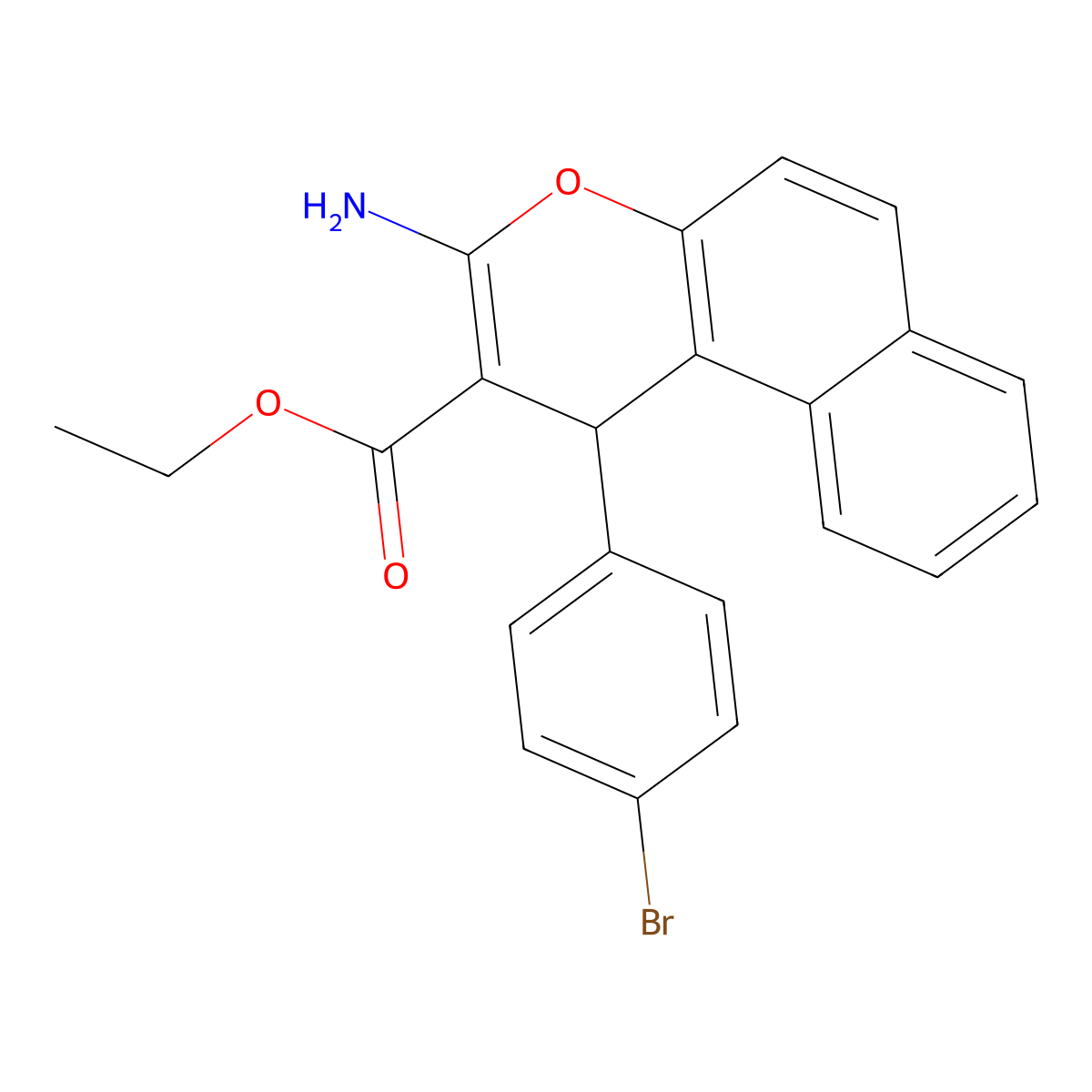 ethyl 3-amino-1-(4-bromophenyl)-1H-benzo[f]chromene-2-carboxylate molecular structure, CAS 330957-88-5