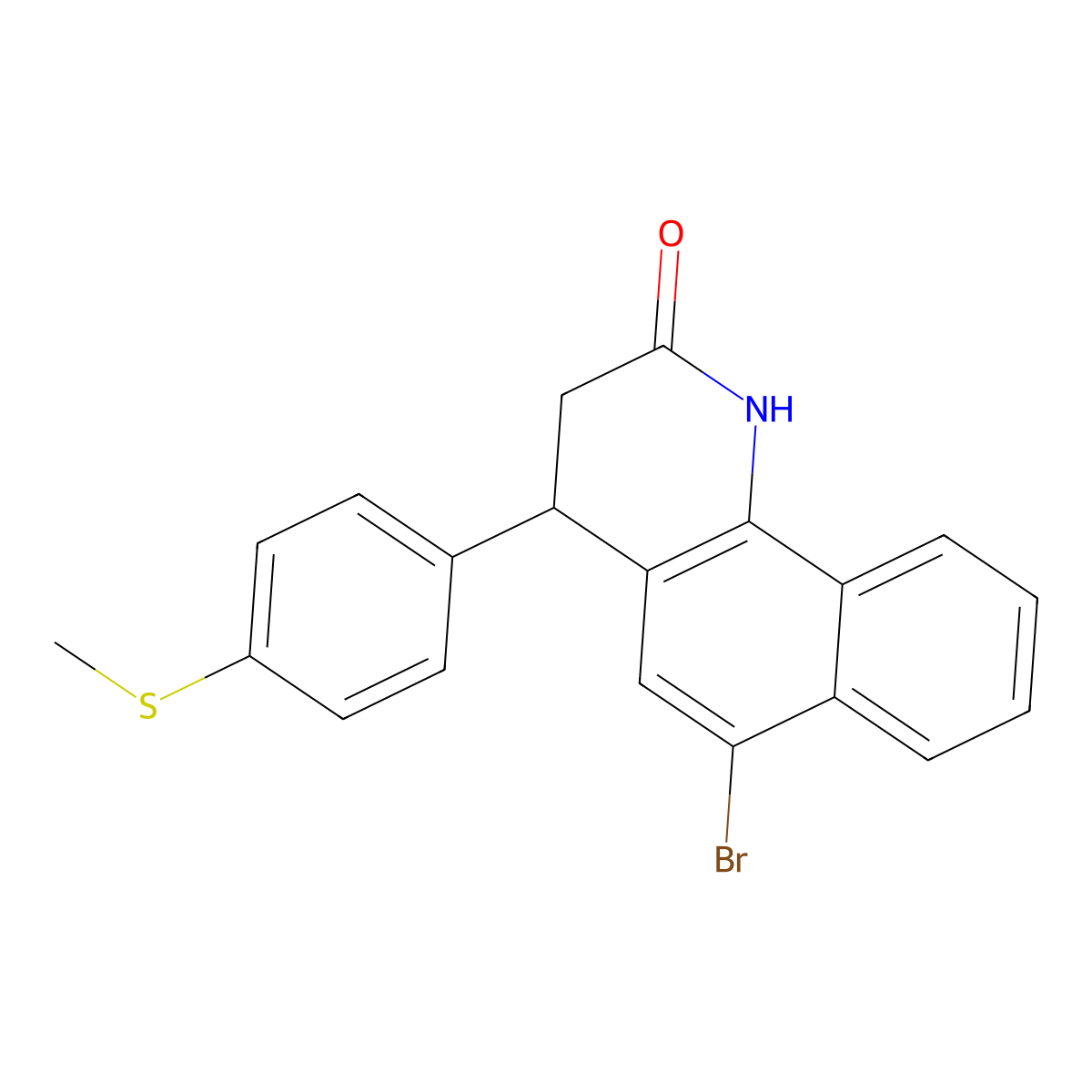 6-bromo-4-[4-(methylsulfanyl)phenyl]-3,4-dihydrobenzo[h]quinolin-2(1H)-one molecular structure, CAS 330957-96-5