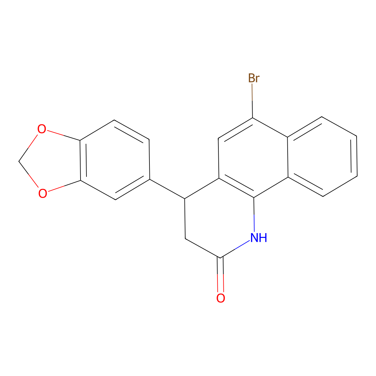 4-(1,3-benzodioxol-5-yl)-6-bromo-3,4-dihydrobenzo[h]quinolin-2(1H)-one molecular structure, CAS 330957-97-6
