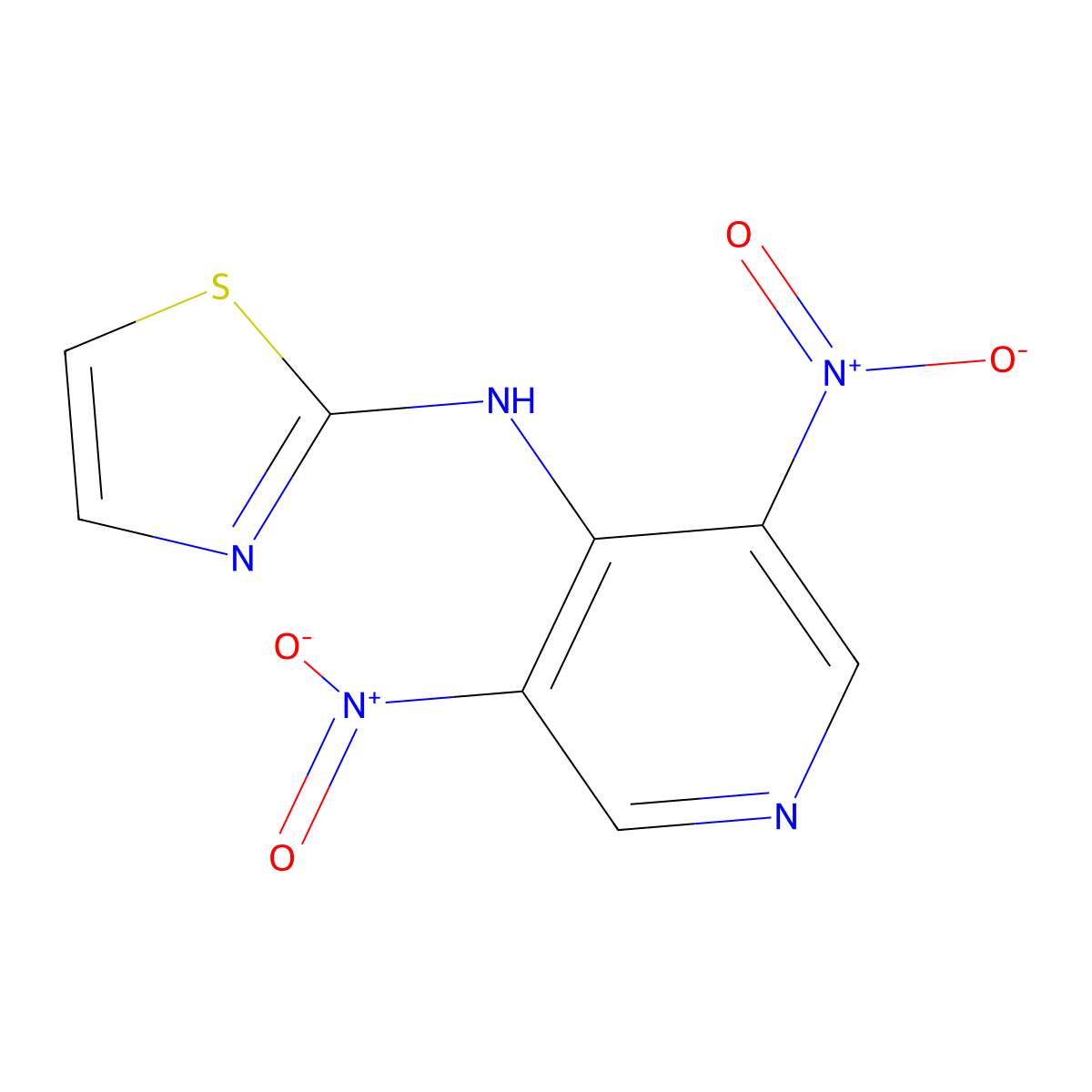 4-Pyridinamine, 3,5-dinitro-N-2-thiazolyl- molecular structure, CAS 330964-96-0