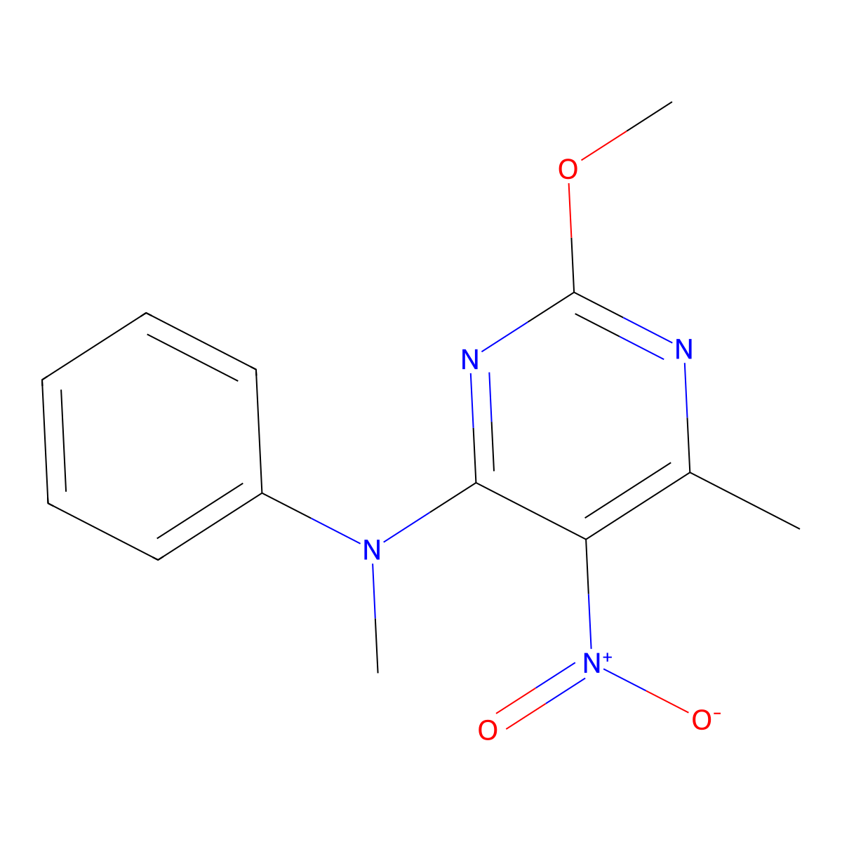 5-Nitro-2-methoxy-4-methyl-6-(methylanilino)pyrimidine molecular structure, CAS 330967-42-5