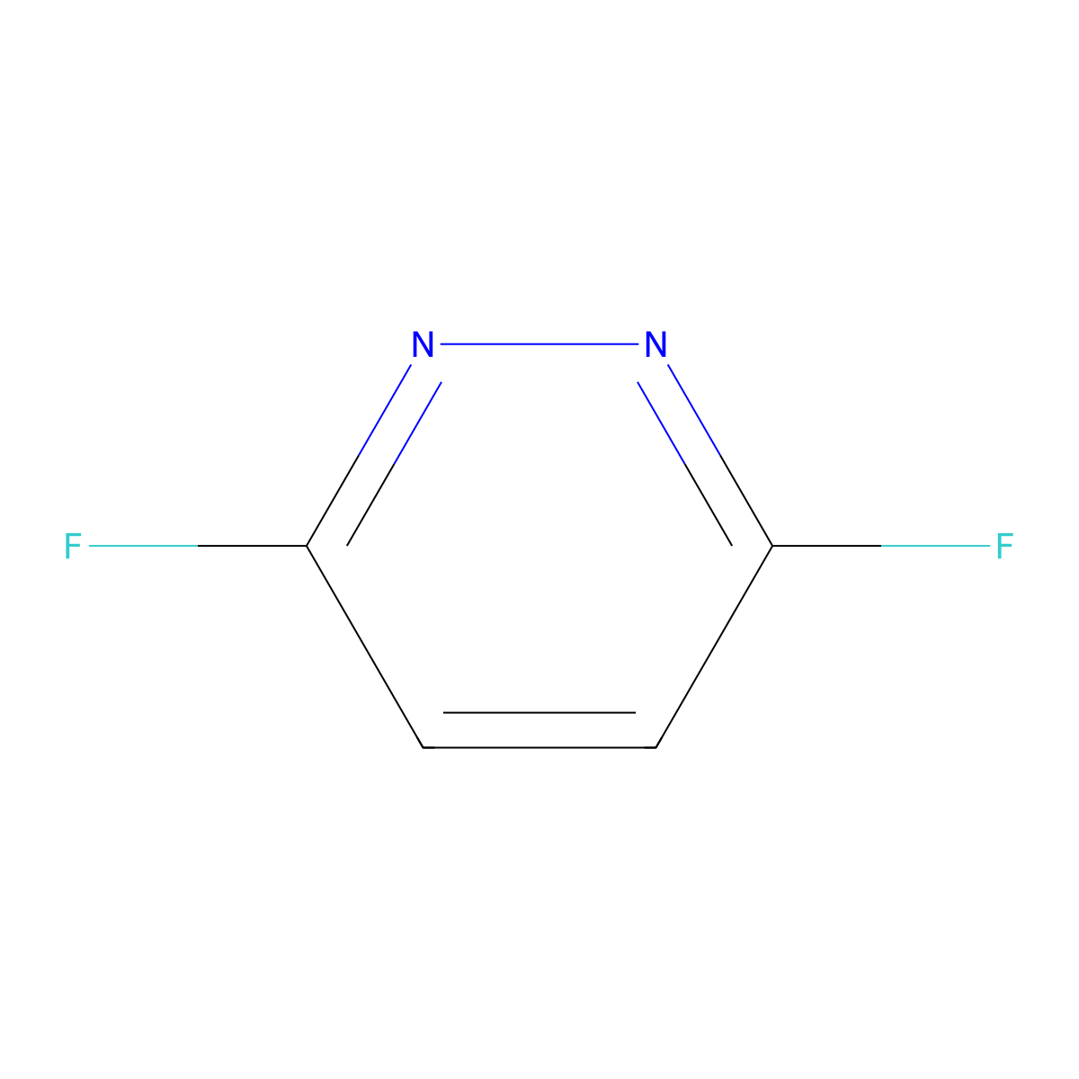 Pyridazine, 3,6-difluoro- molecular structure, CAS 33097-39-1