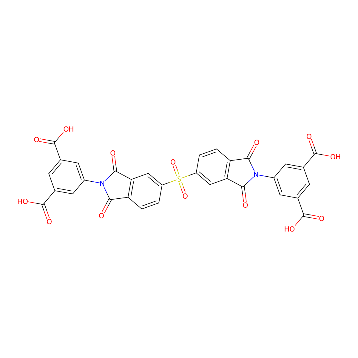 5,5'-[sulfonylbis(1,3-dioxo-1,3-dihydro-2H-isoindole-5,2-diyl)]diisophthalic acid molecular structure, CAS 330971-40-9