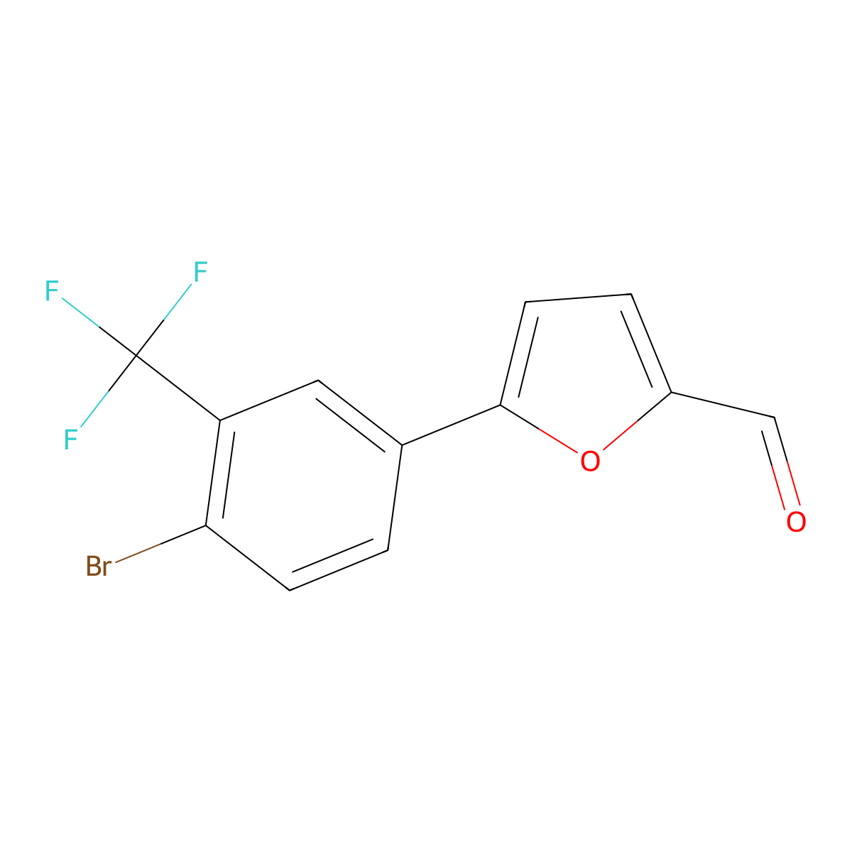 5-[4-Bromo-3-(trifluoromethyl)phenyl]furan-2-carbaldehyde molecular structure, CAS 330974-63-5