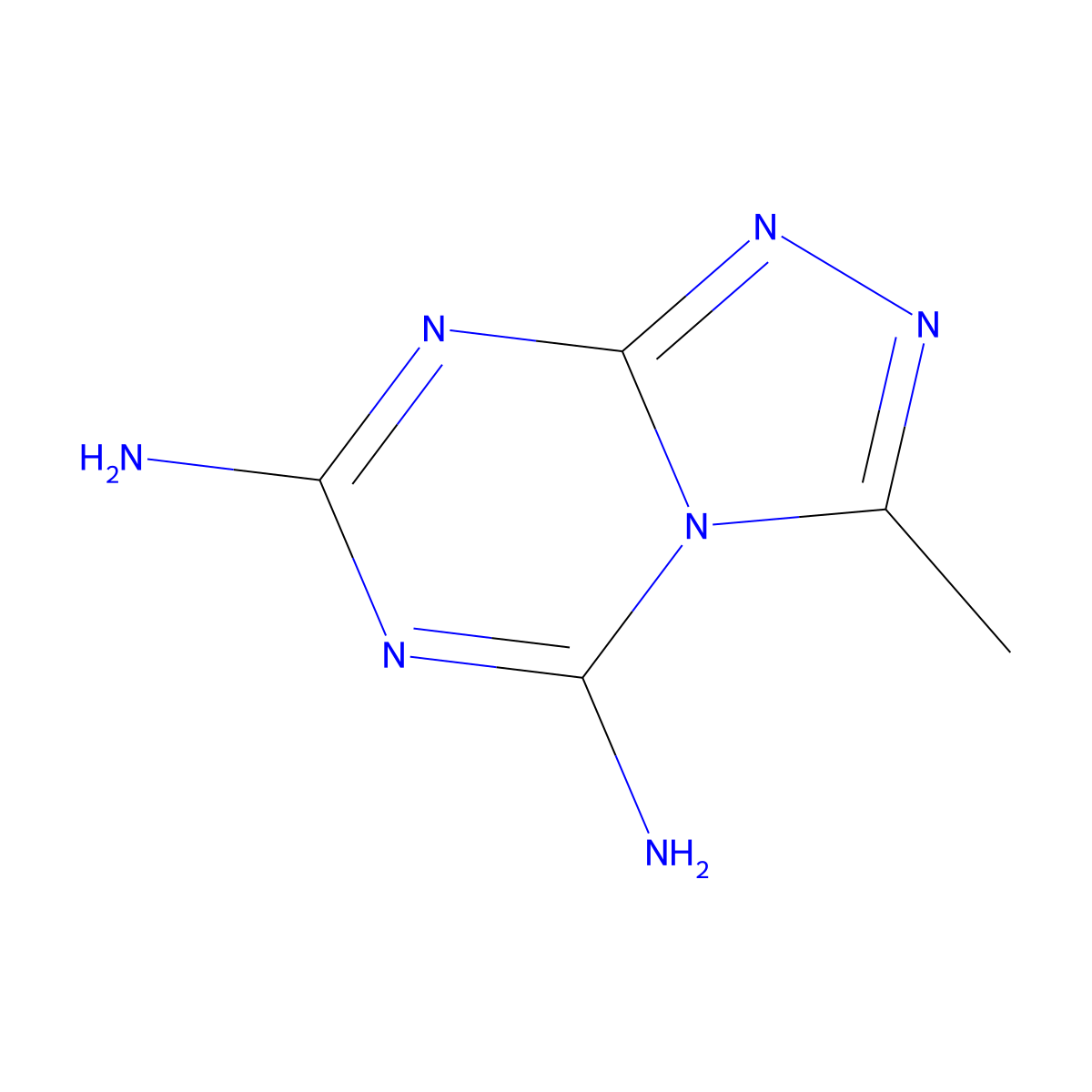 3-Methyl-[1,2,4]triazolo[4,3-a][1,3,5]triazine-5,7-diamine molecular structure, CAS 330977-51-0