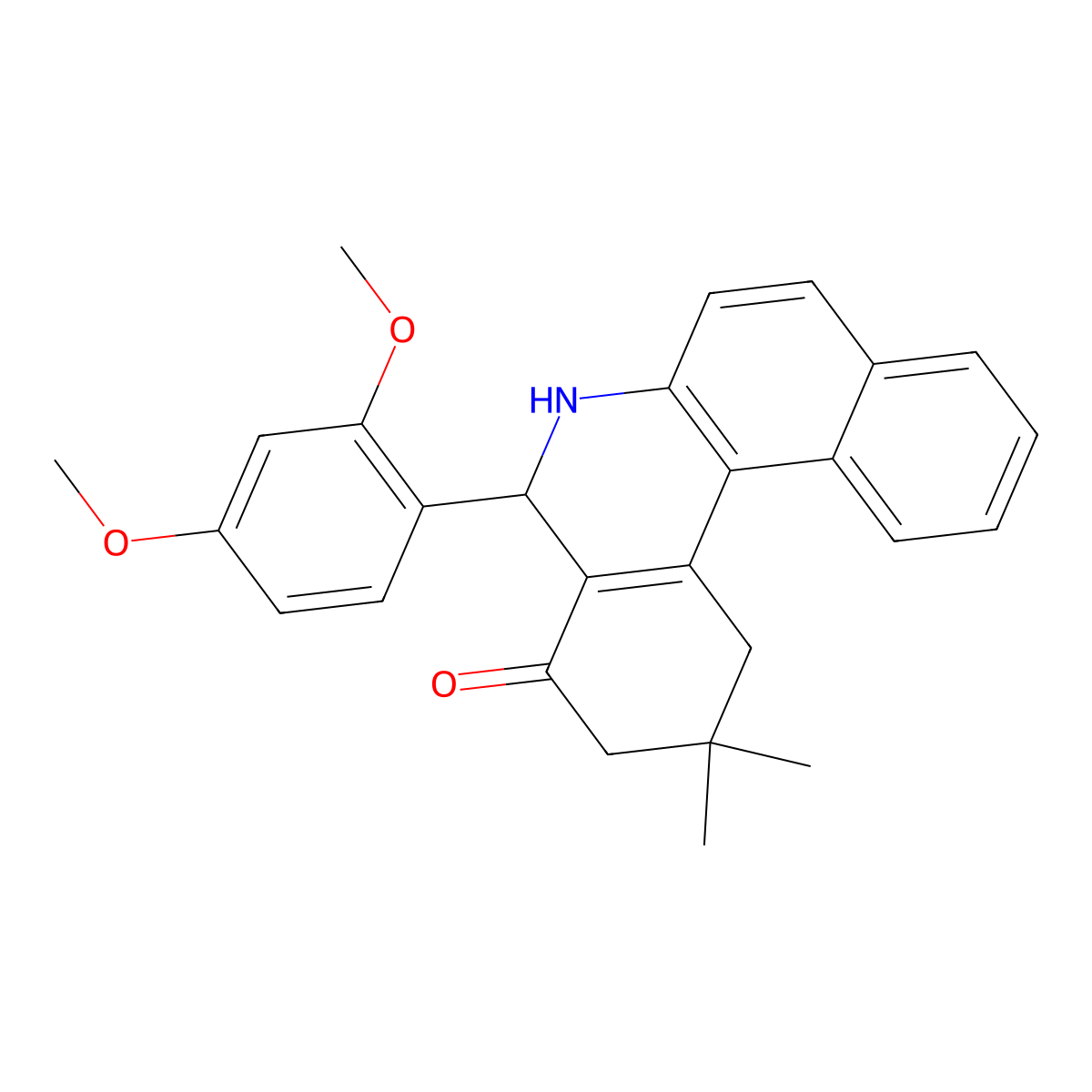 5-(2,4-Dimethoxyphenyl)-2,2-dimethyl-1,3,5,6-tetrahydrobenzo[a]phenanthridin-4-one molecular structure, CAS 330977-77-0