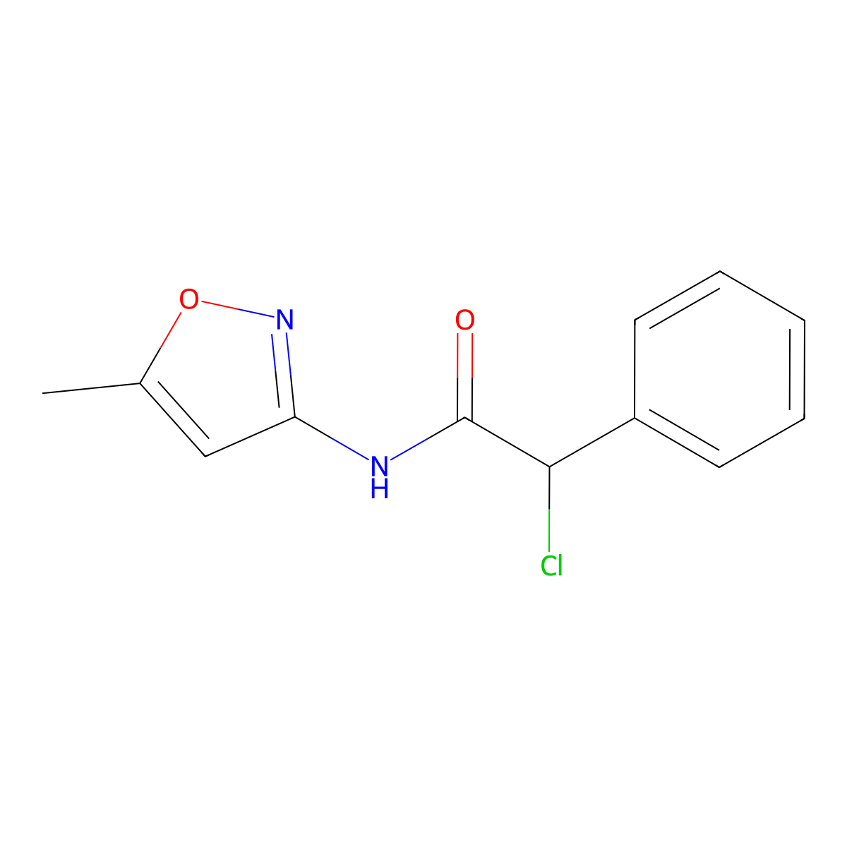 2-chloro-N-(5-methyl-1,2-oxazol-3-yl)-2-phenylacetamide molecular structure, CAS 330978-46-6