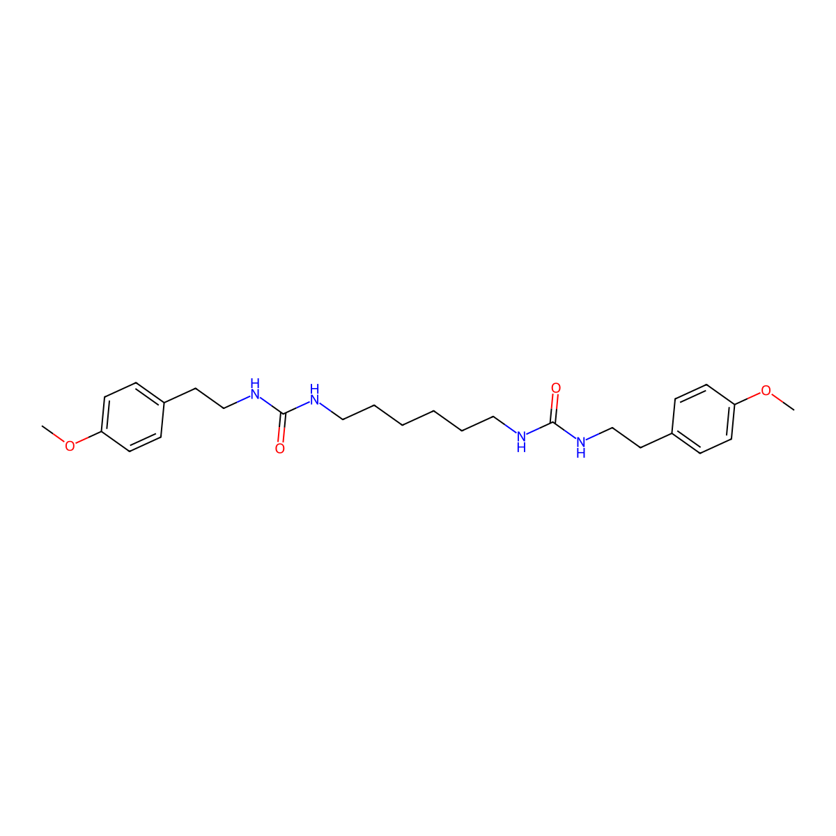 1-[2-(4-Methoxyphenyl)ethyl]-3-[6-[2-(4-methoxyphenyl)ethylcarbamoylamino]hexyl]urea molecular structure, CAS 330978-49-9
