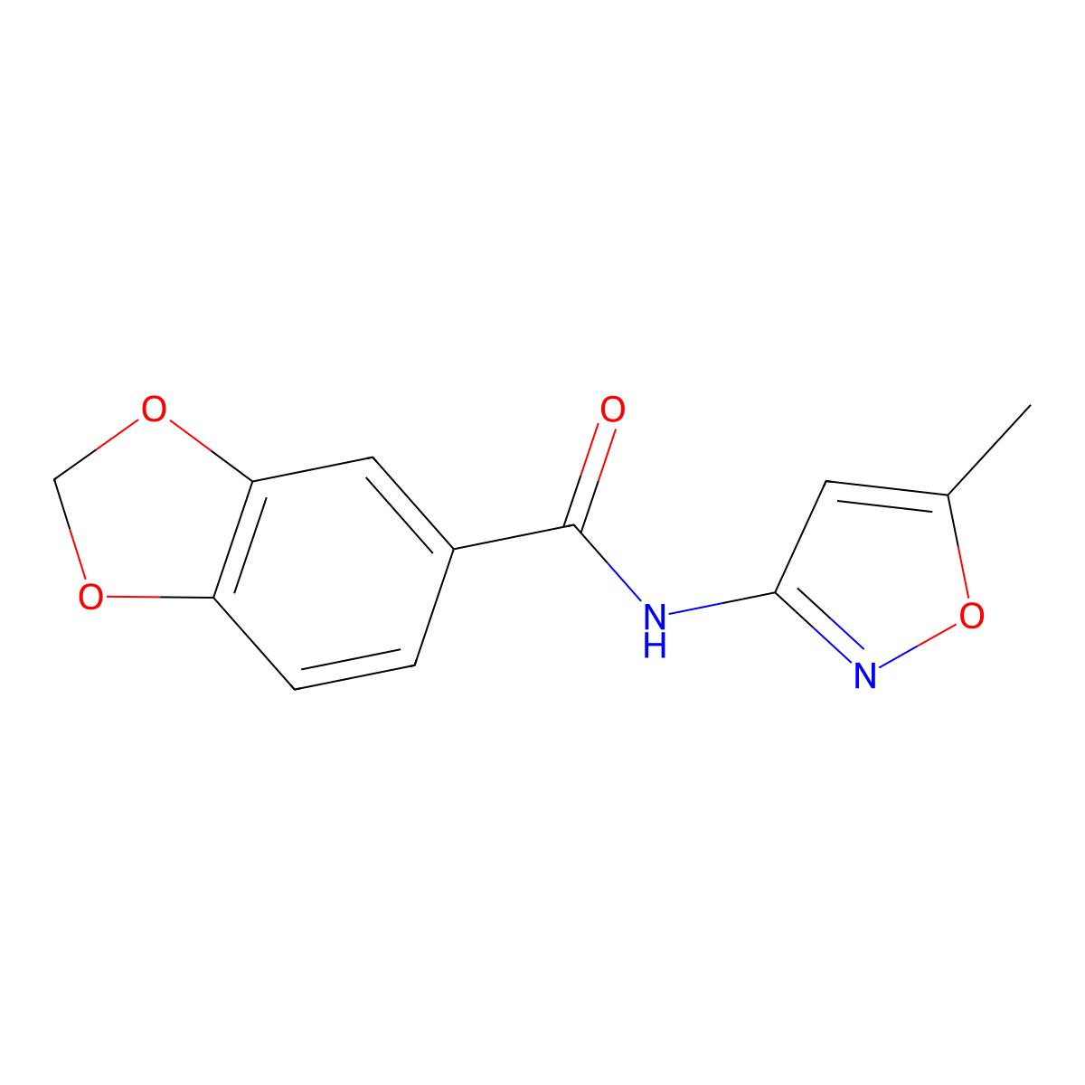 N-(5-Methylisoxazol-3-yl)benzo[d][1,3]dioxole-5-carboxamide molecular structure, CAS 330978-53-5