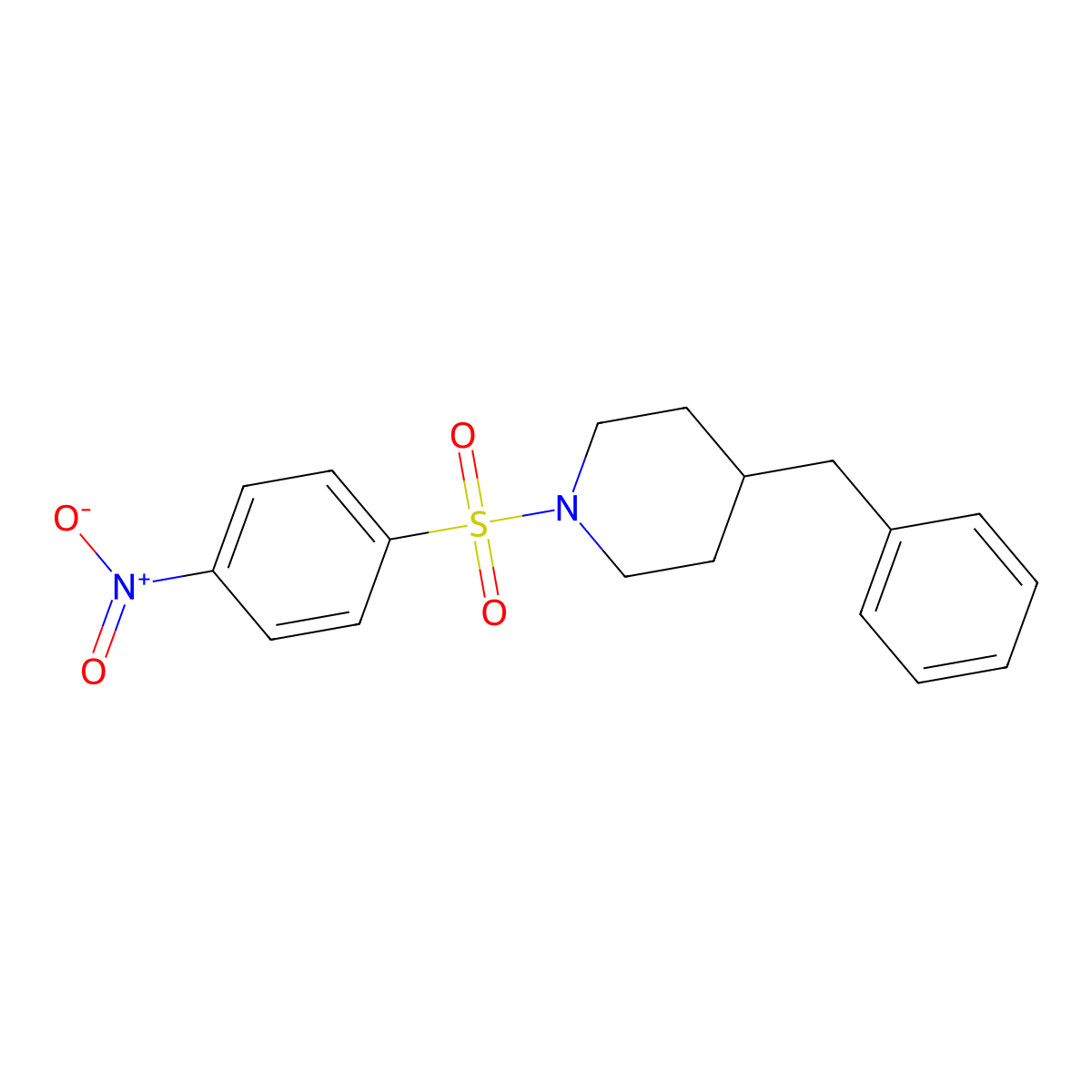 4-Benzyl-1-(4-nitrophenyl)sulfonylpiperidine molecular structure, CAS 330978-93-3