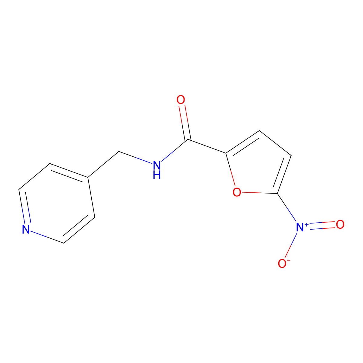 5-nitro-N-(4-pyridinylmethyl)-2-furamide molecular structure, CAS 330978-98-8
