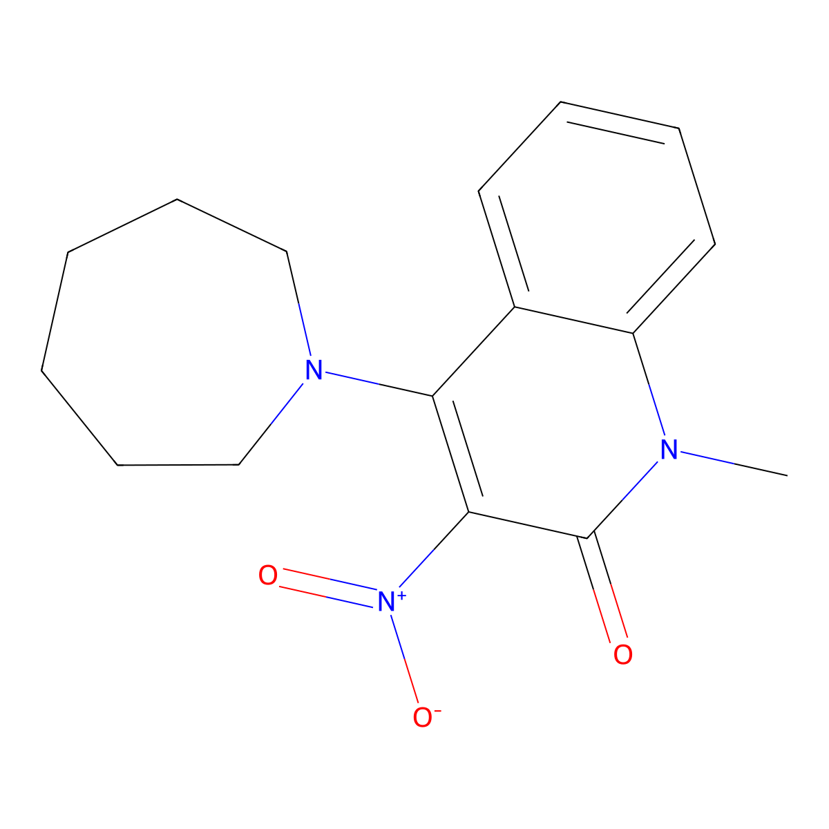 4-(Azepan-1-yl)-1-methyl-3-nitroquinolin-2-one molecular structure, CAS 330979-02-7