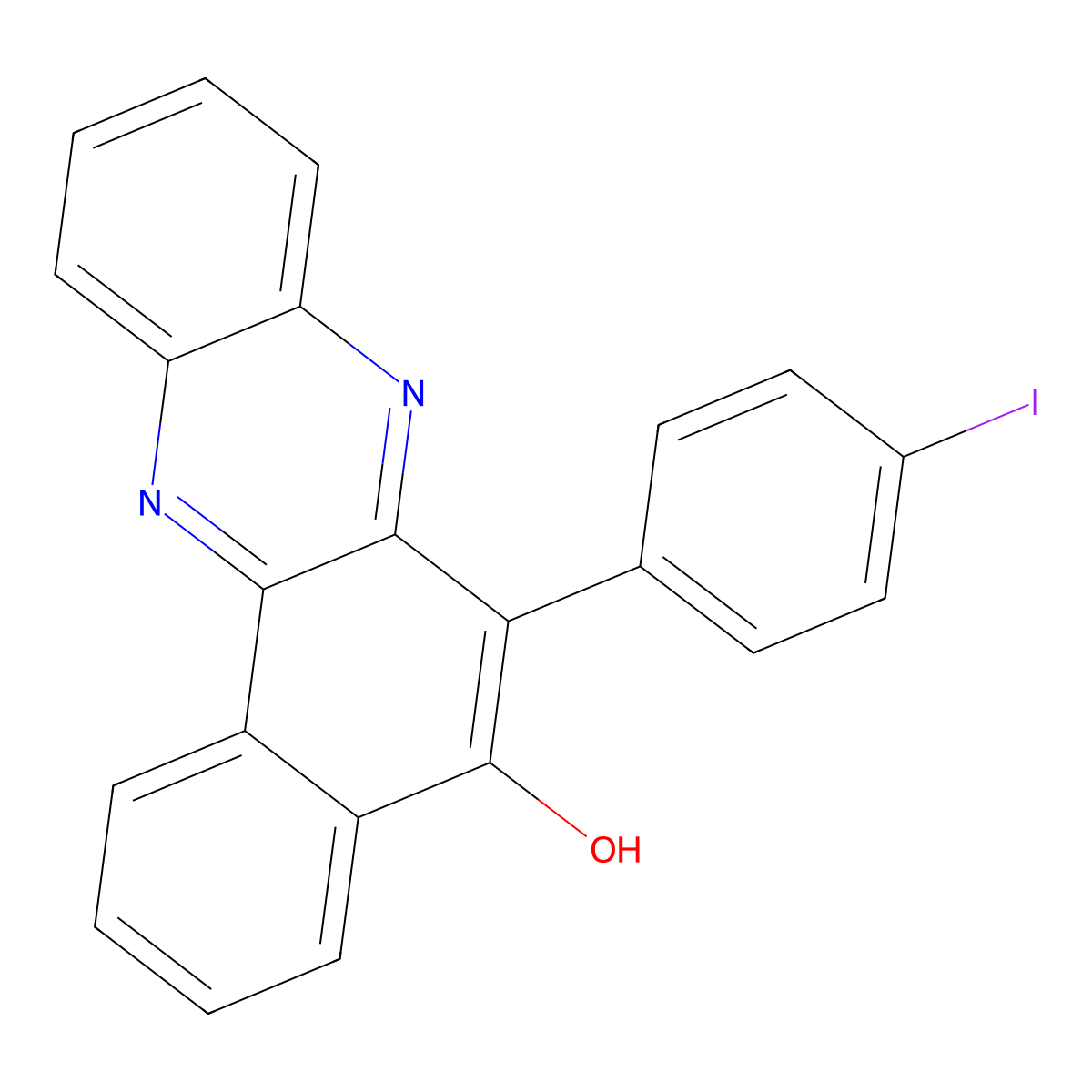 6-(4-Iodophenyl)benzo[a]phenazin-5-ol molecular structure, CAS 330979-45-8