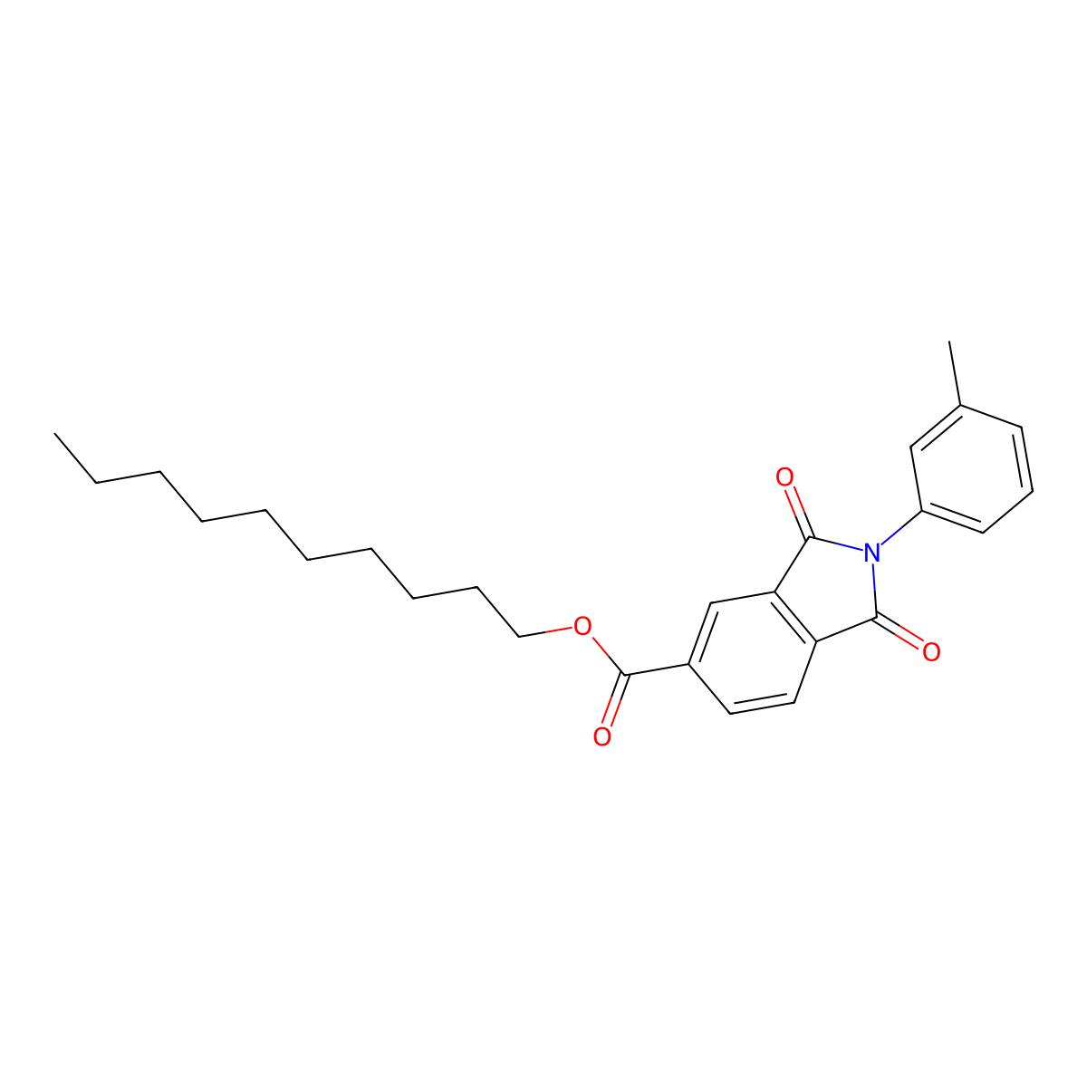 Decyl 2-(3-methylphenyl)-1,3-dioxoisoindoline-5-carboxylate molecular structure, CAS 330979-78-7
