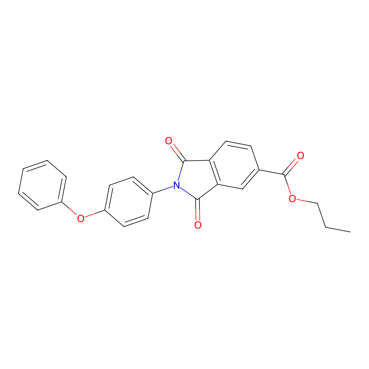 Propyl 1,3-dioxo-2-(4-phenoxyphenyl)-5-isoindolinecarboxylate molecular structure, CAS 330979-95-8