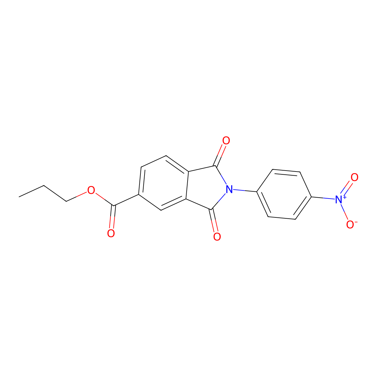 Propyl 2-{4-nitrophenyl}-1,3-dioxo-5-isoindolinecarboxylate molecular structure, CAS 330979-99-2