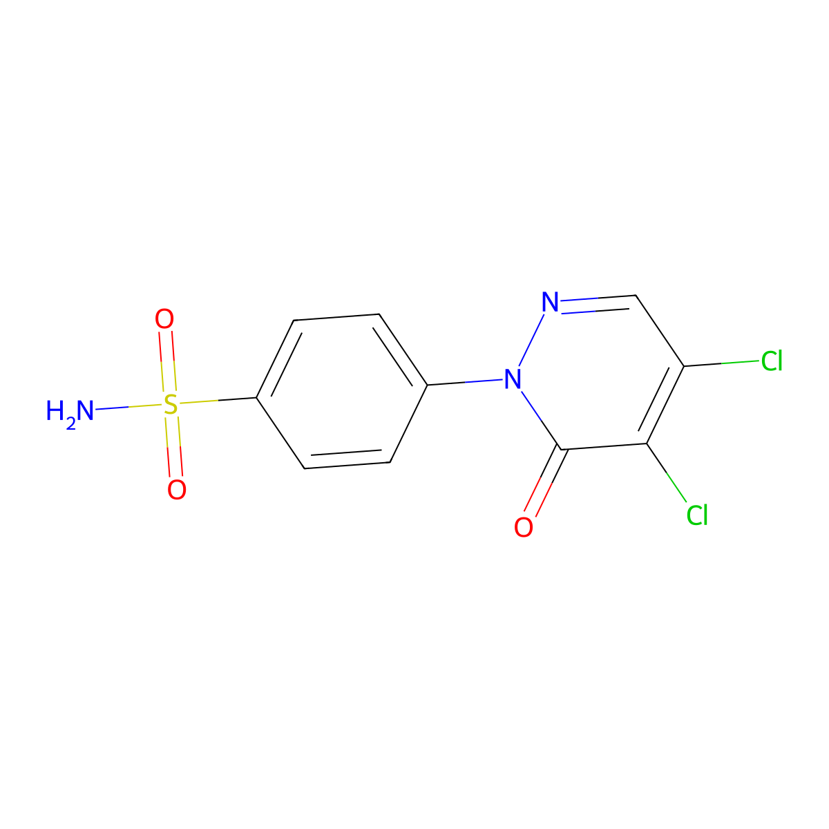 4-(4,5-dichloro-6-oxopyridazin-1(6H)-yl)benzenesulfonamide molecular structure, CAS 33098-13-4