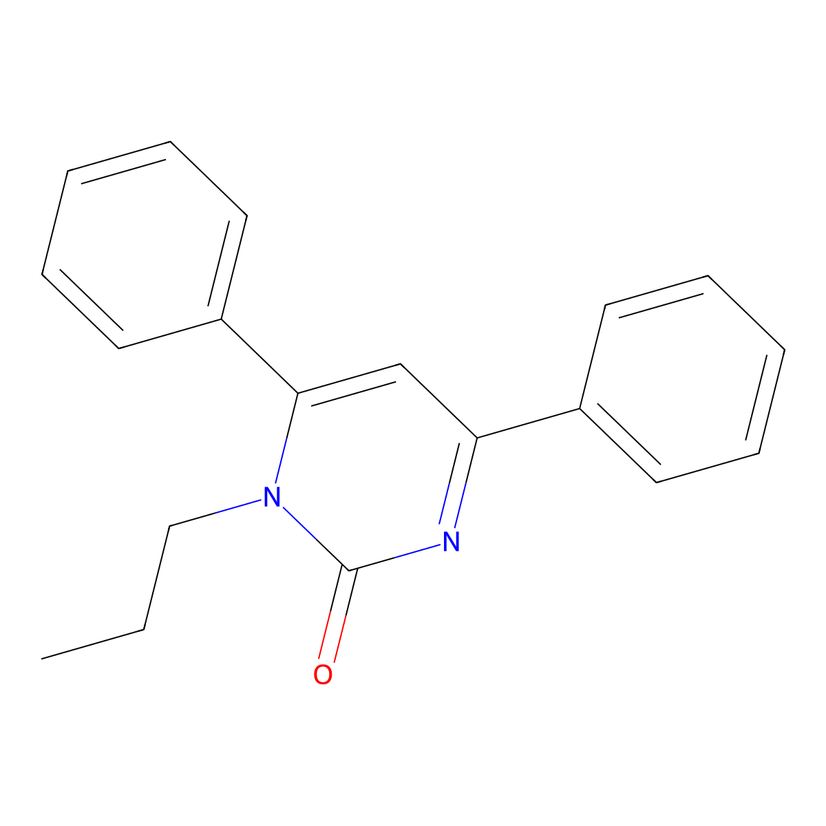 4,6-diphenyl-1-propyl-2(1H)-pyrimidinone molecular structure, CAS 33098-34-9