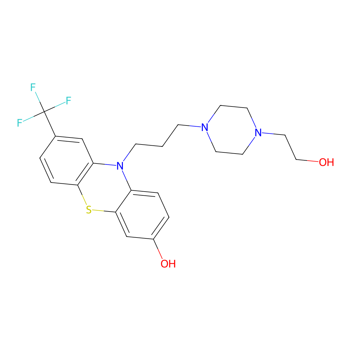 10-(3-(4-(2-Hydroxyethyl)-1-piperazinyl)propyl)-8-(trifluoromethyl)-10H-phenothiazin-3-ol molecular structure, CAS 33098-48-5