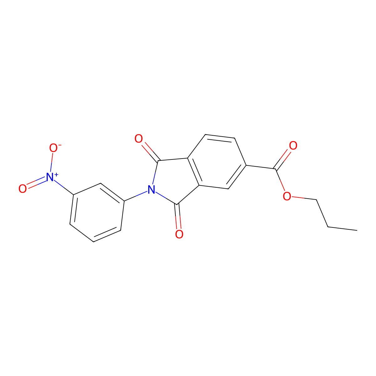 Propyl 2-{3-nitrophenyl}-1,3-dioxo-5-isoindolinecarboxylate molecular structure, CAS 330980-04-6