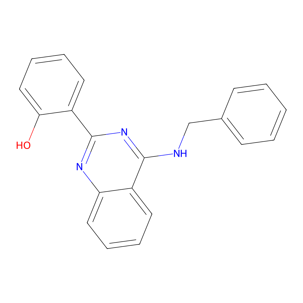 2-(4-(Benzylamino)quinazolin-2-yl)phenol molecular structure, CAS 330982-04-2