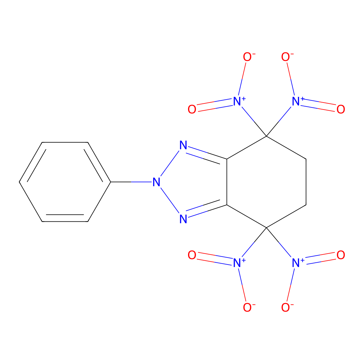 4,4,7,7-Tetranitro-2-phenyl-5,6-dihydrobenzotriazole molecular structure, CAS 330982-33-7