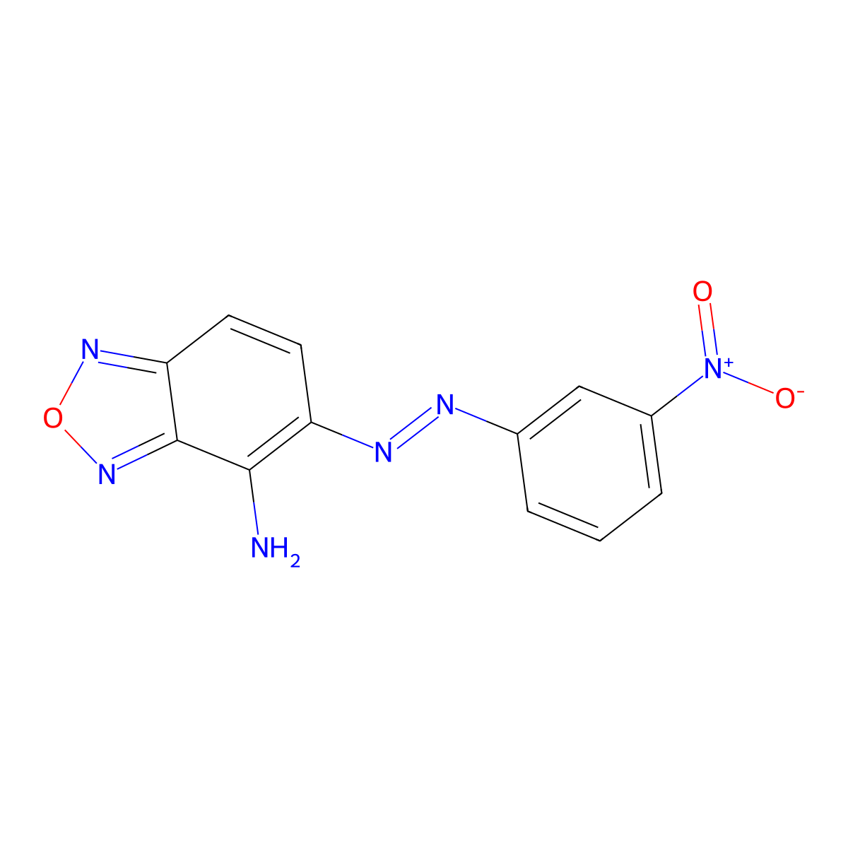 4-Amino-5-({3-nitrophenyl}diazenyl)-2,1,3-benzoxadiazole molecular structure, CAS 330982-43-9