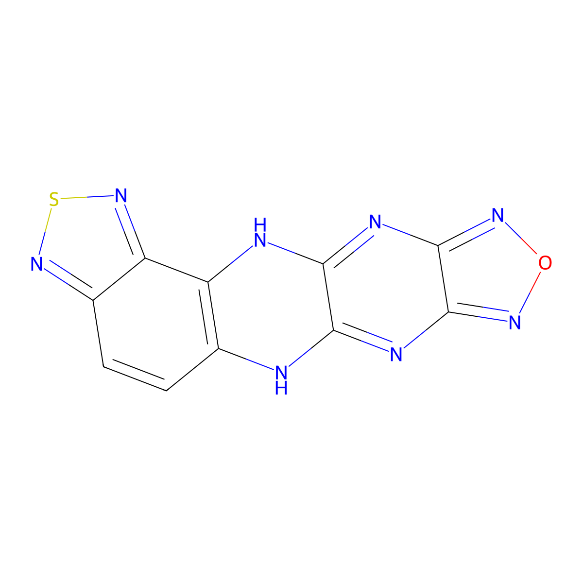 6,12-Dihydro[1,2,5]oxadiazolo[3',4':5,6]pyrazino[2,3-b][1,2,5]thiadiazolo[3,4-f]quinoxaline molecular structure, CAS 330982-81-5