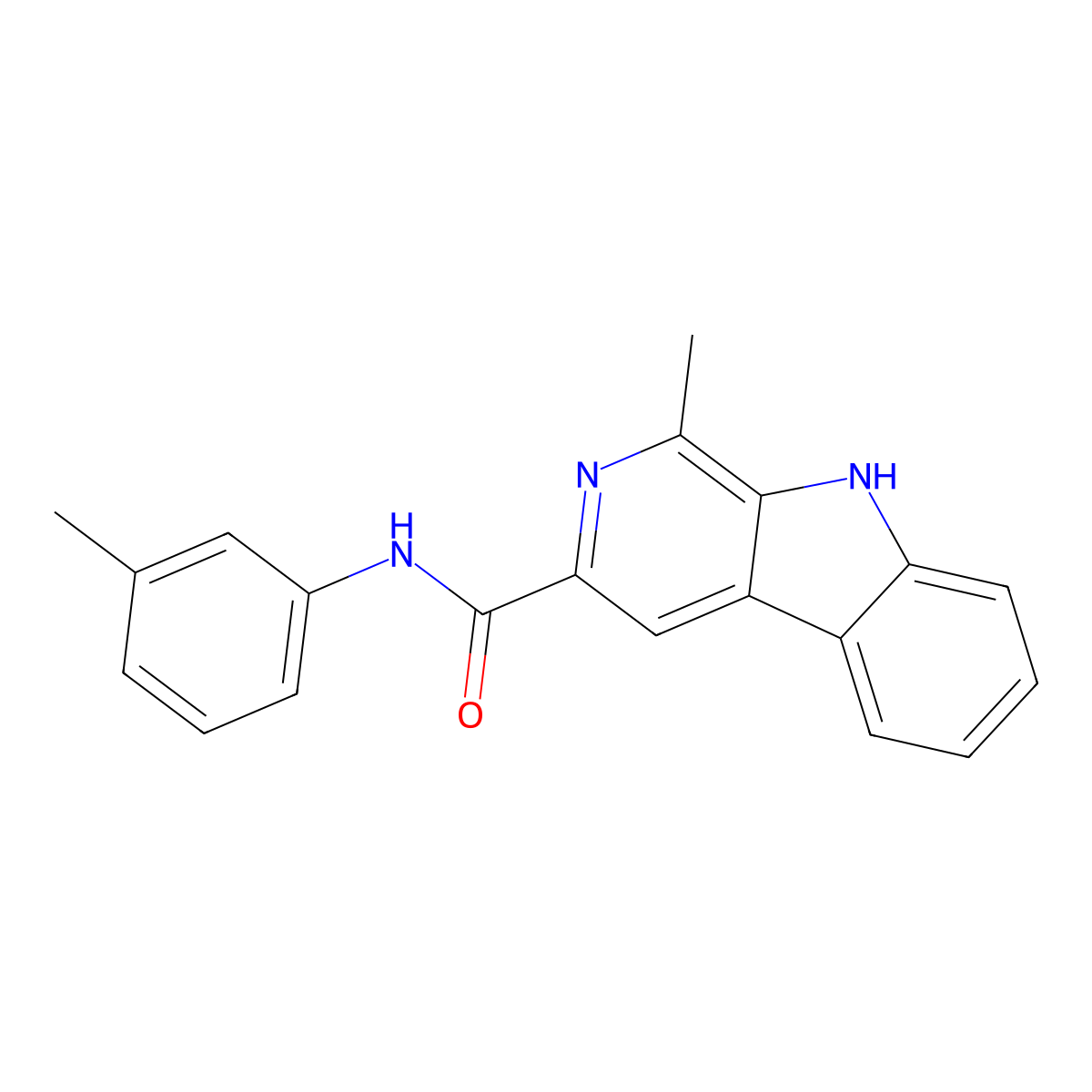 1-methyl-N-(3-methylphenyl)-9H-pyrido[3,4-b]indole-3-carboxamide molecular structure, CAS 330982-85-9