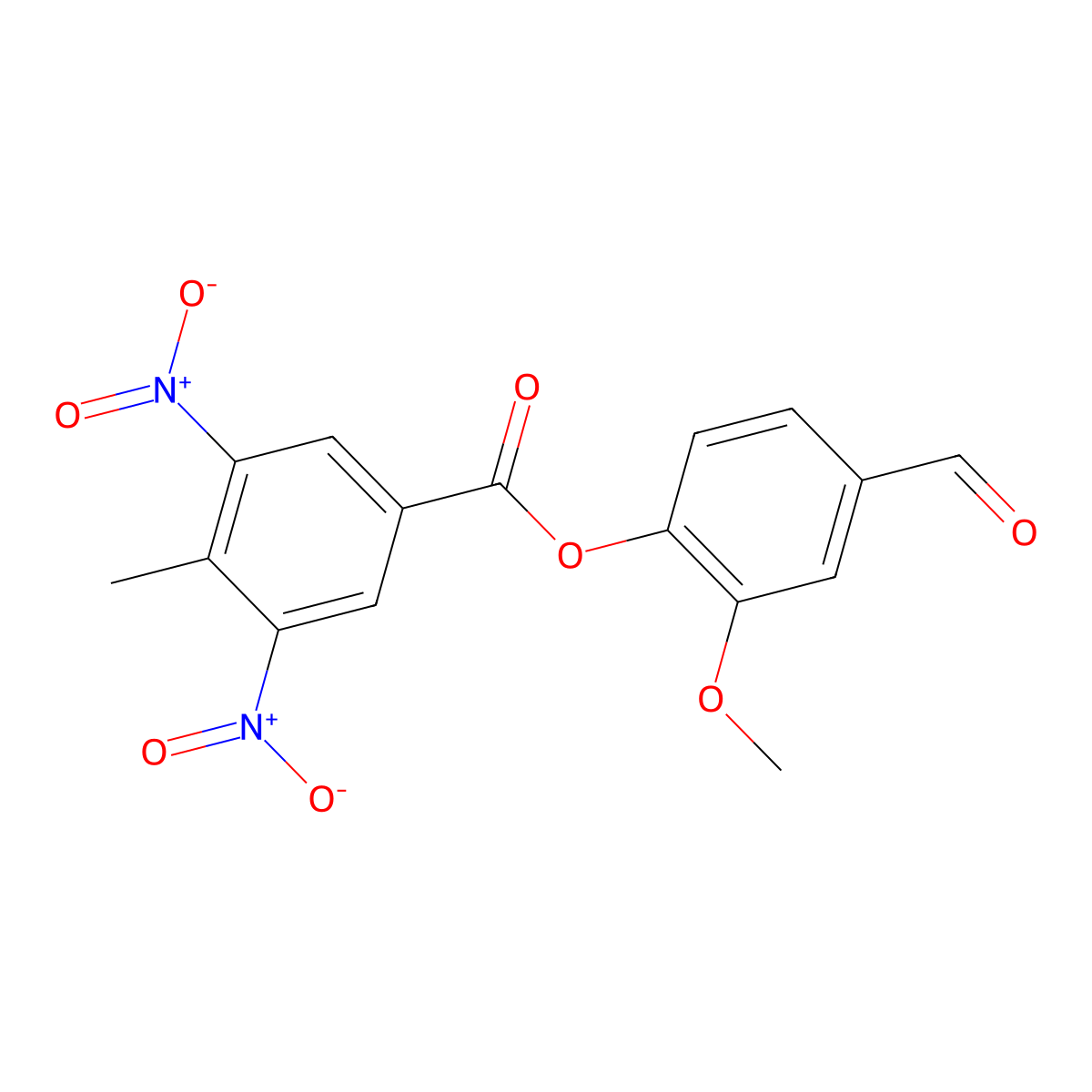 4-Formyl-2-methoxyphenyl 3,5-bisnitro-4-methylbenzoate molecular structure, CAS 330983-16-9